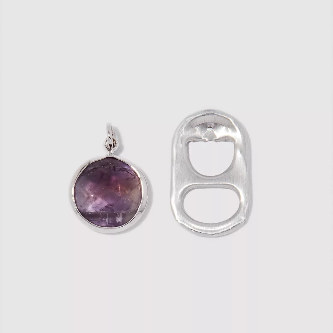 Round Amethyst Charm