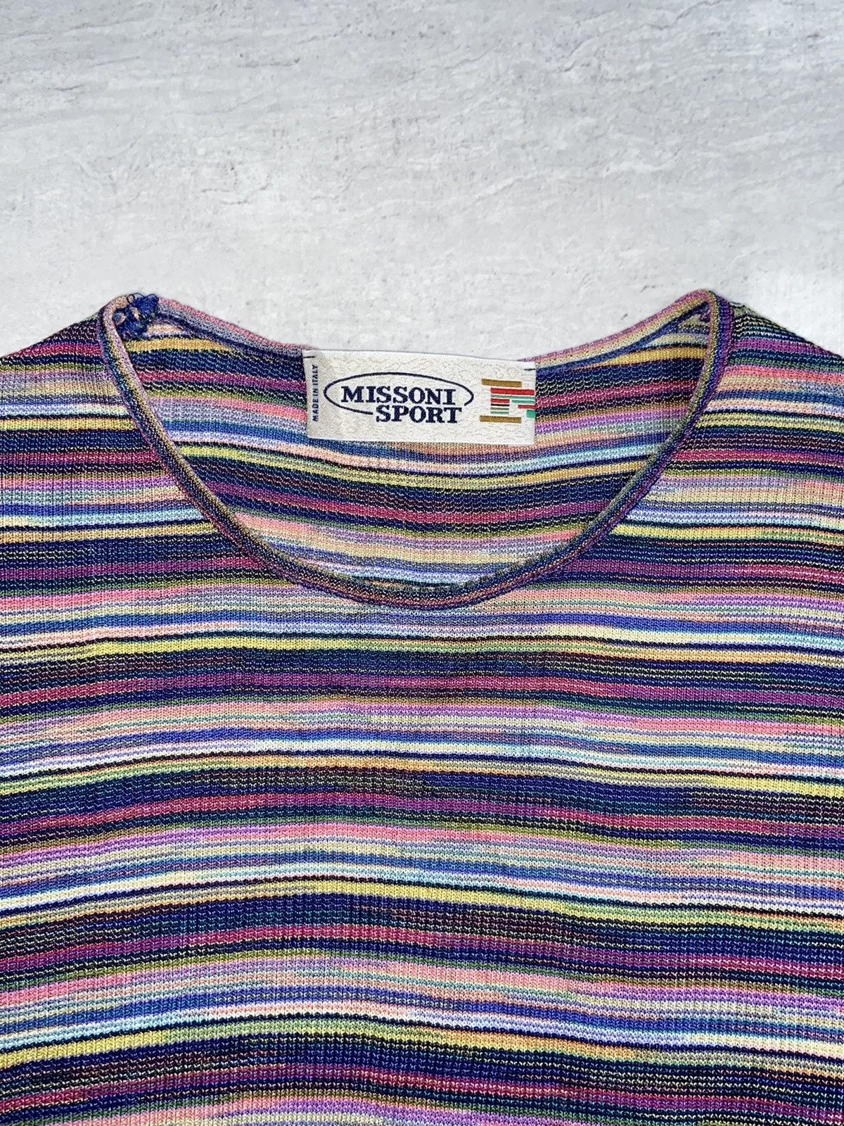 Missoni Short Sleeve T Shirts MISSONI SPORT Striped T-shirt Pink