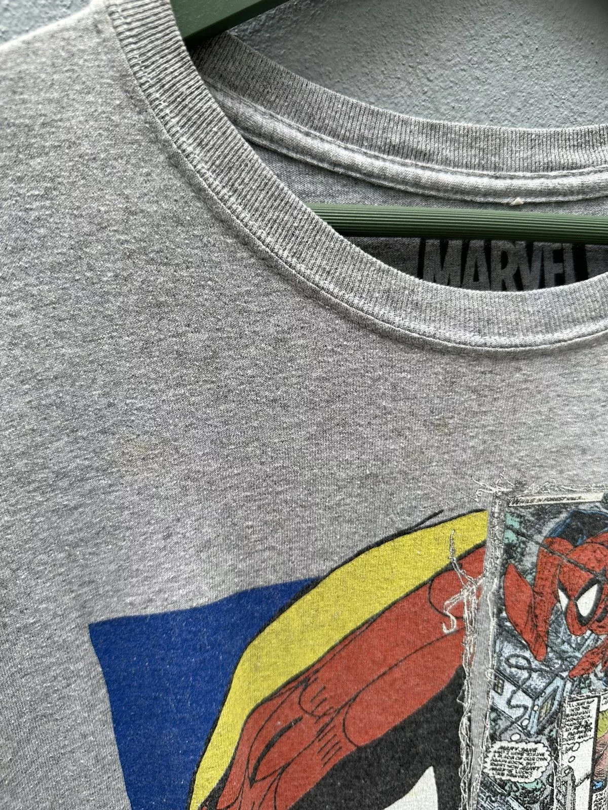 Anime Short Sleeve T Shirts Anime × Marvel Comics Marvel Spiderman Printed Tshirt A68 Silver