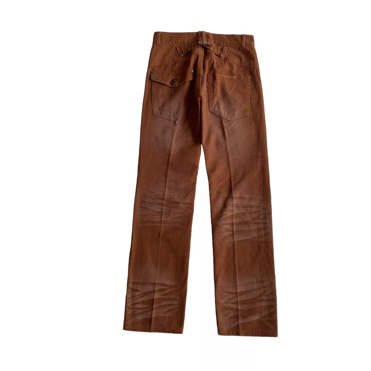 LOWBOX Denim Lowbox Chainsback Stone Washed Denim Pants Brown
