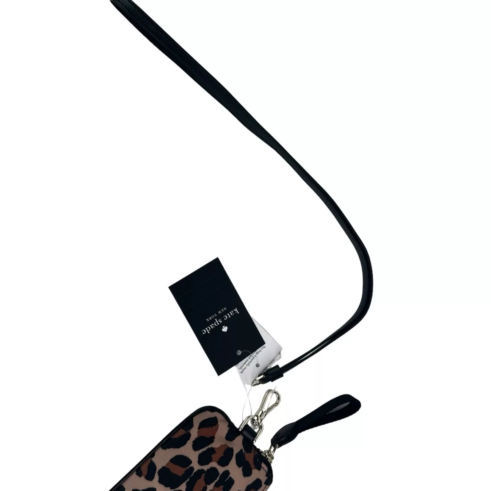 Kate Spade Wallets Kate Spade Chelsea Leopard Card Case Lanyard Beige