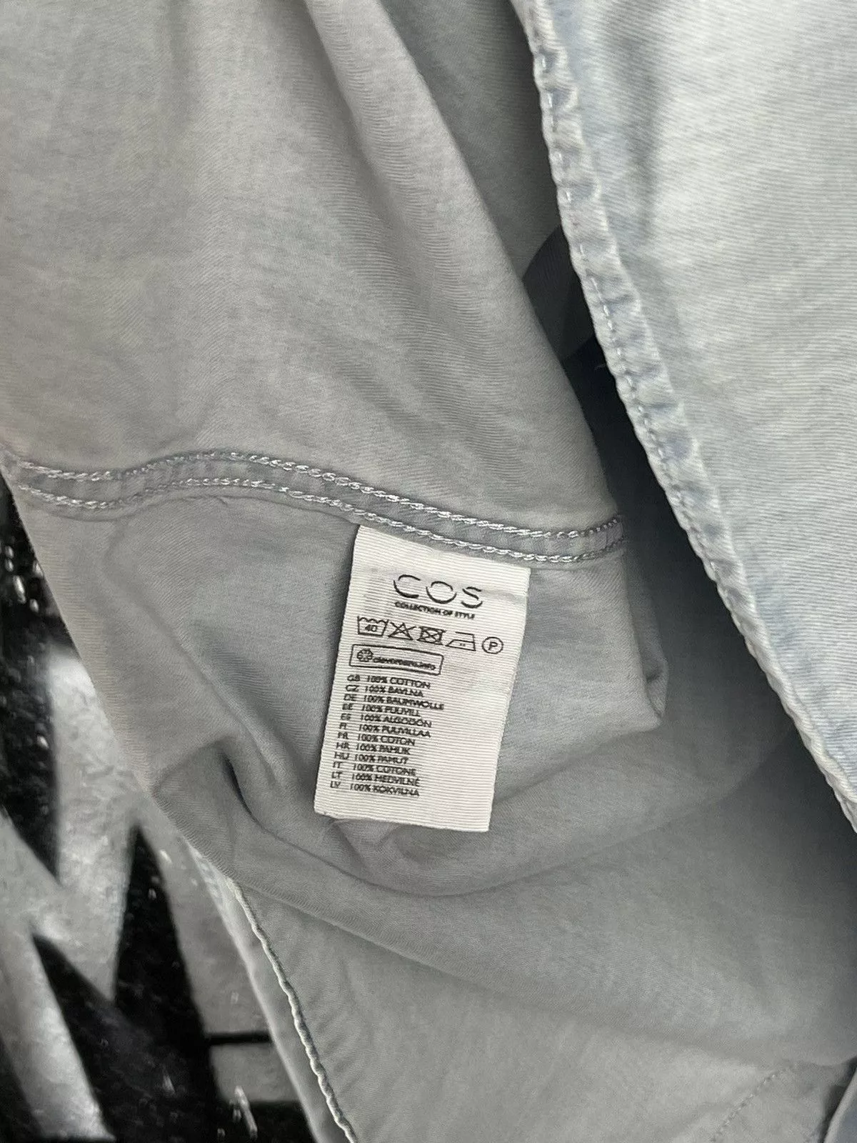 Cos Shirts Button Ups Cos × Designer COS Washed Blue Designed Shirt Button Up Men’s Size L Streetwear