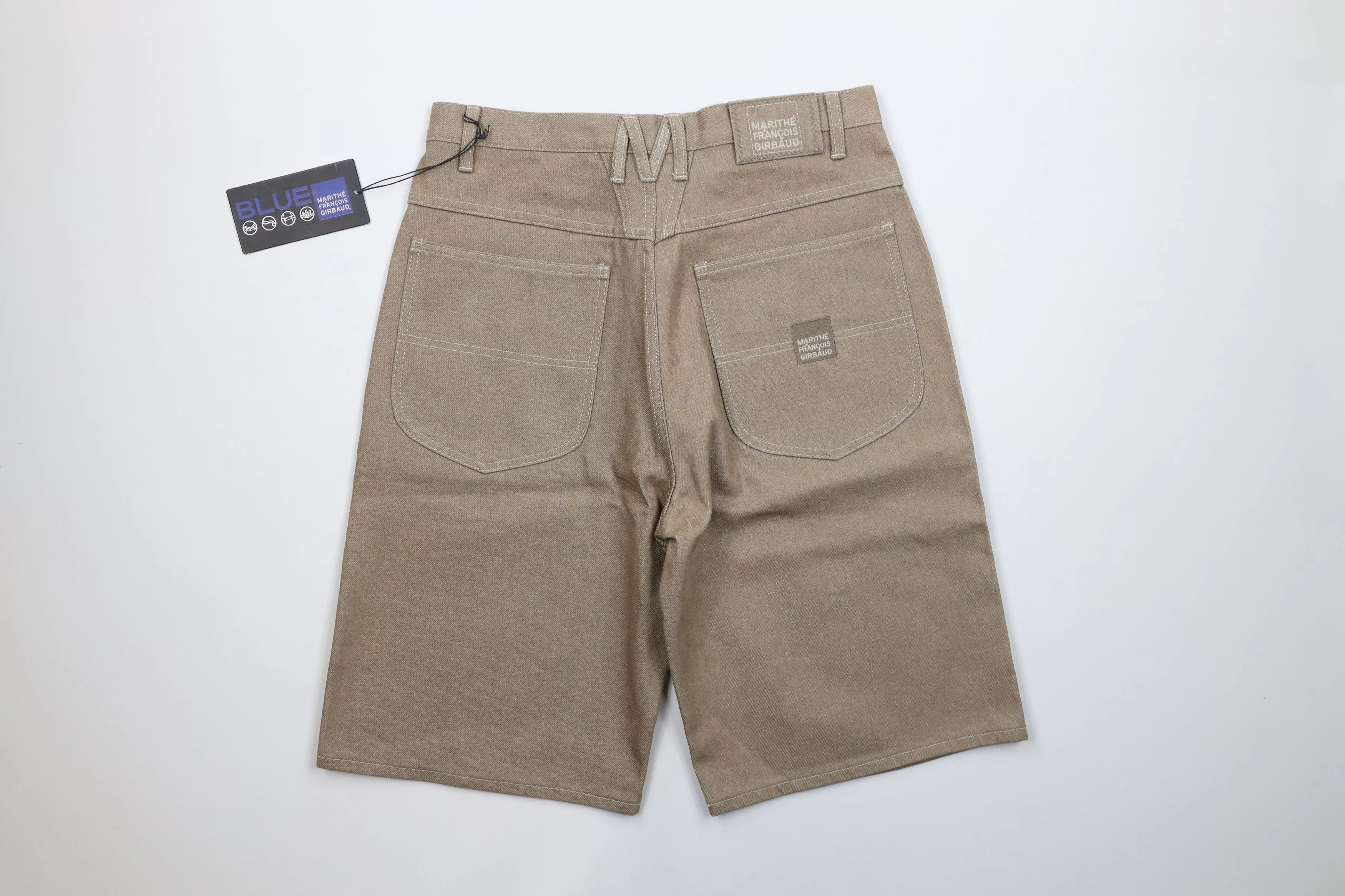 Marithe + Francois Girbaud Shorts Marithe + Francois Girbaud × Vintage NOS Vintage 90s Marithe Francois Girbaud Denim Jean Shorts Beige