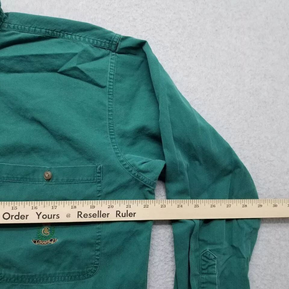 Chaps Ralph Lauren Shirts Button Ups Chaps Ralph Lauren Shirt Men Medium Button Up Oversized Green