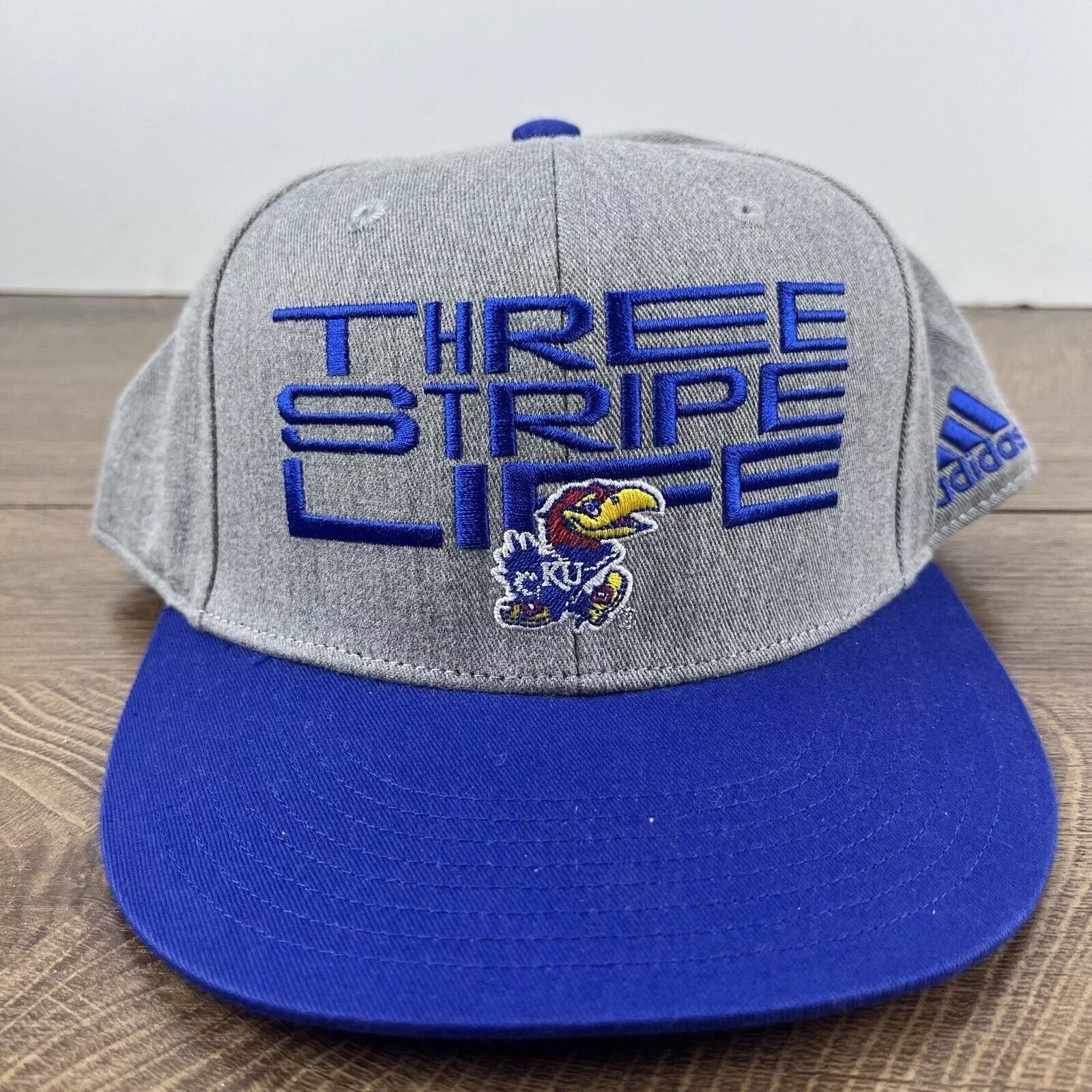 Adidas Hats Kansas Jayhawks Hat Adidas Three Stripe Hat Gray Cap Adjusta