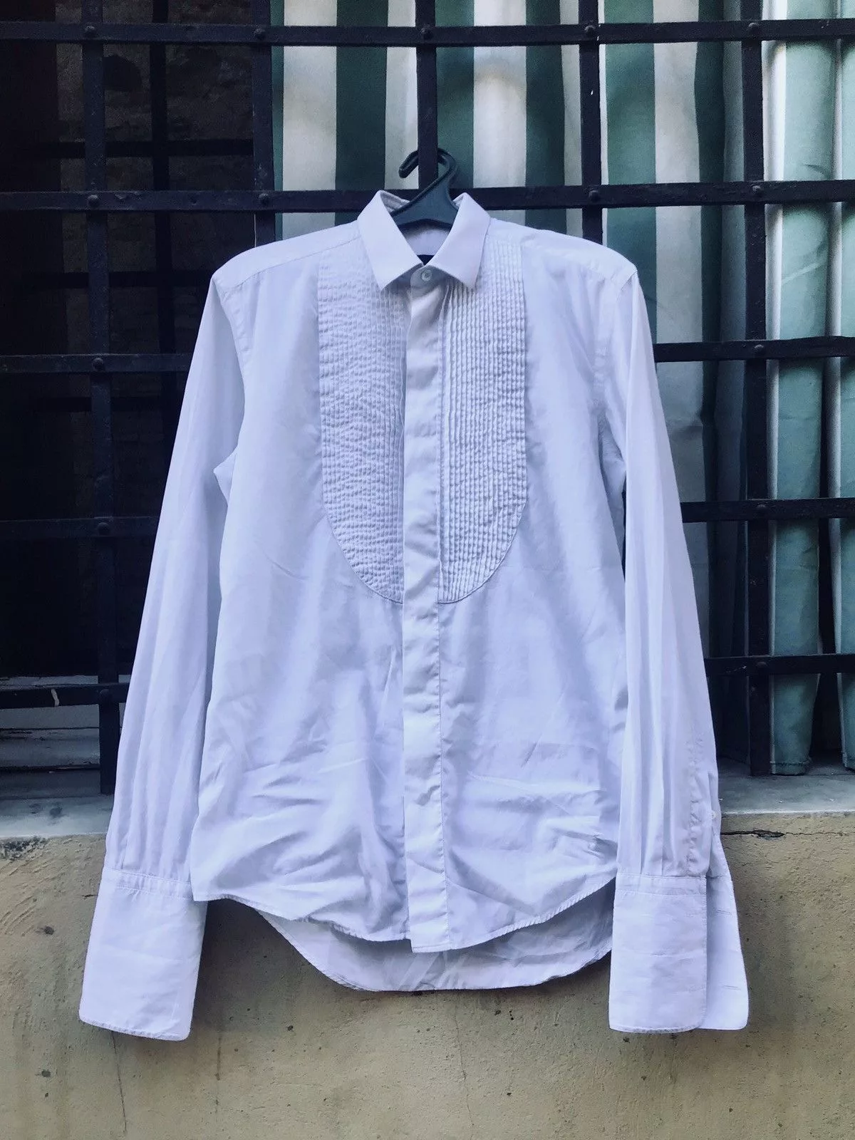 Lanvin Shirts Button Ups LANVIN CUFFLINK JABOT SHIRT WHITE