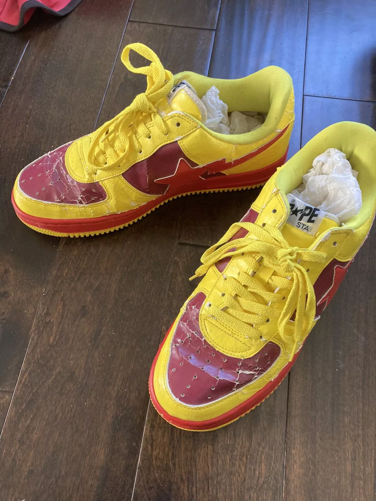 Bape Low Top Sneakers Bapesta Red
