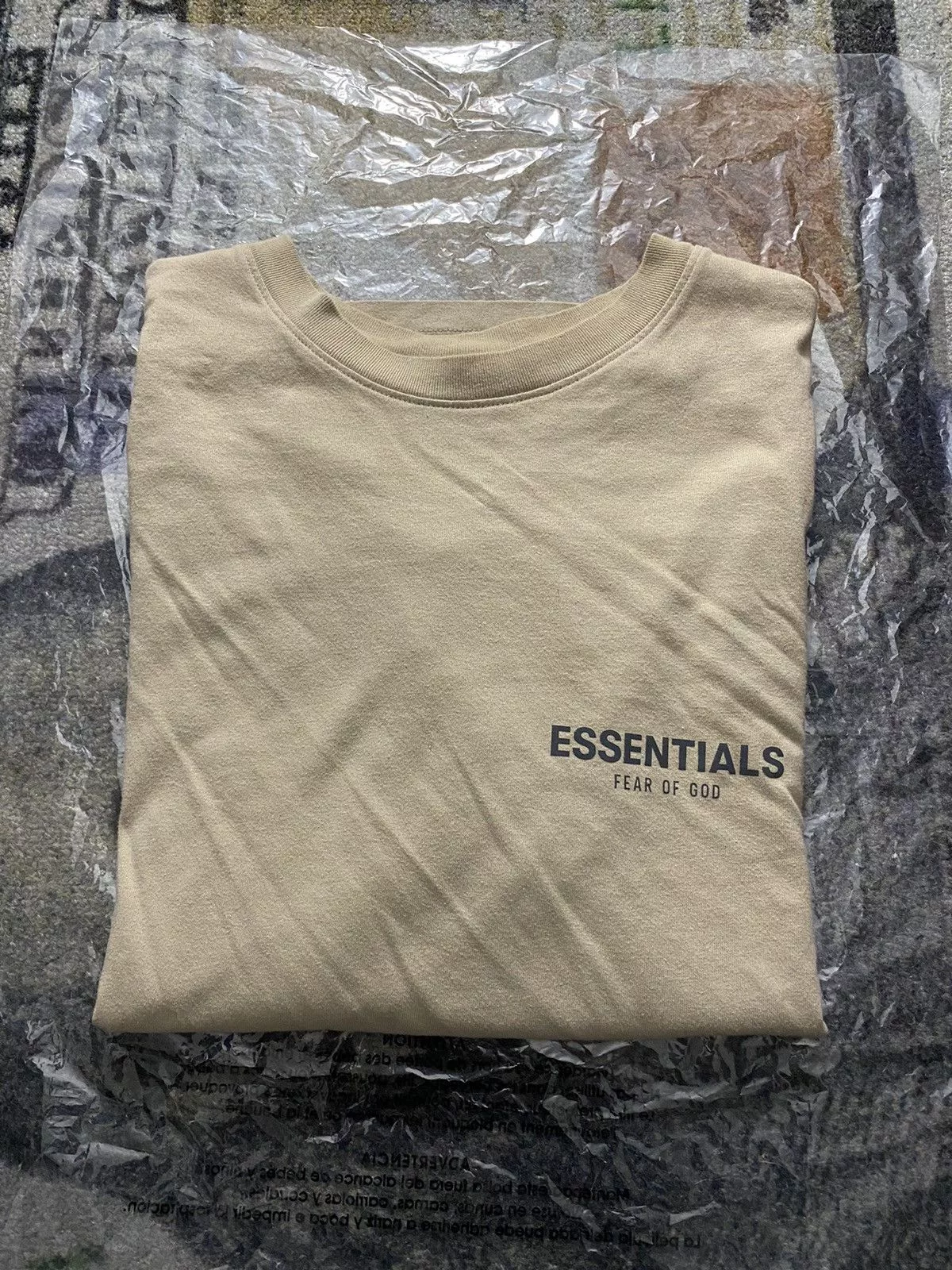 Essentials Short Sleeve T Shirts Essentials × Fear of God Fear of God Essentials Tee Linen 3M Reflective Logo Gold