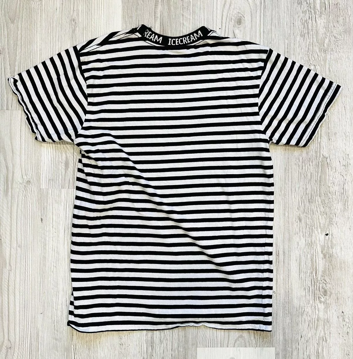 Icecream Short Sleeve T Shirts Icecream striped blk/white tee Black