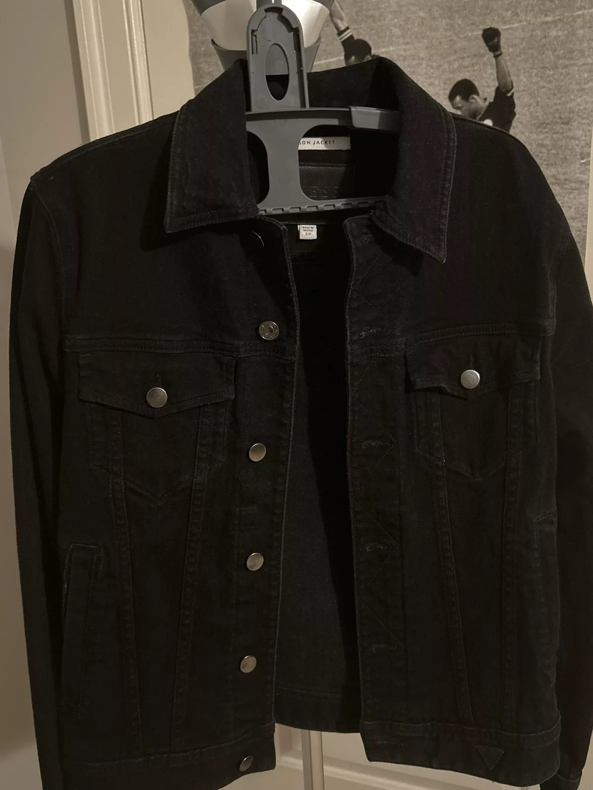 Designer Denim Jackets Designer × Guess Guess Black Denim Dillon Jacket Streetwear