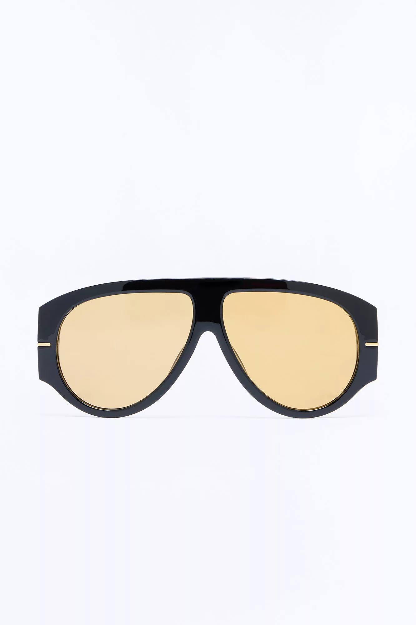 Obsessed Flat Top Aviator Sunglasses - Black/Brown
