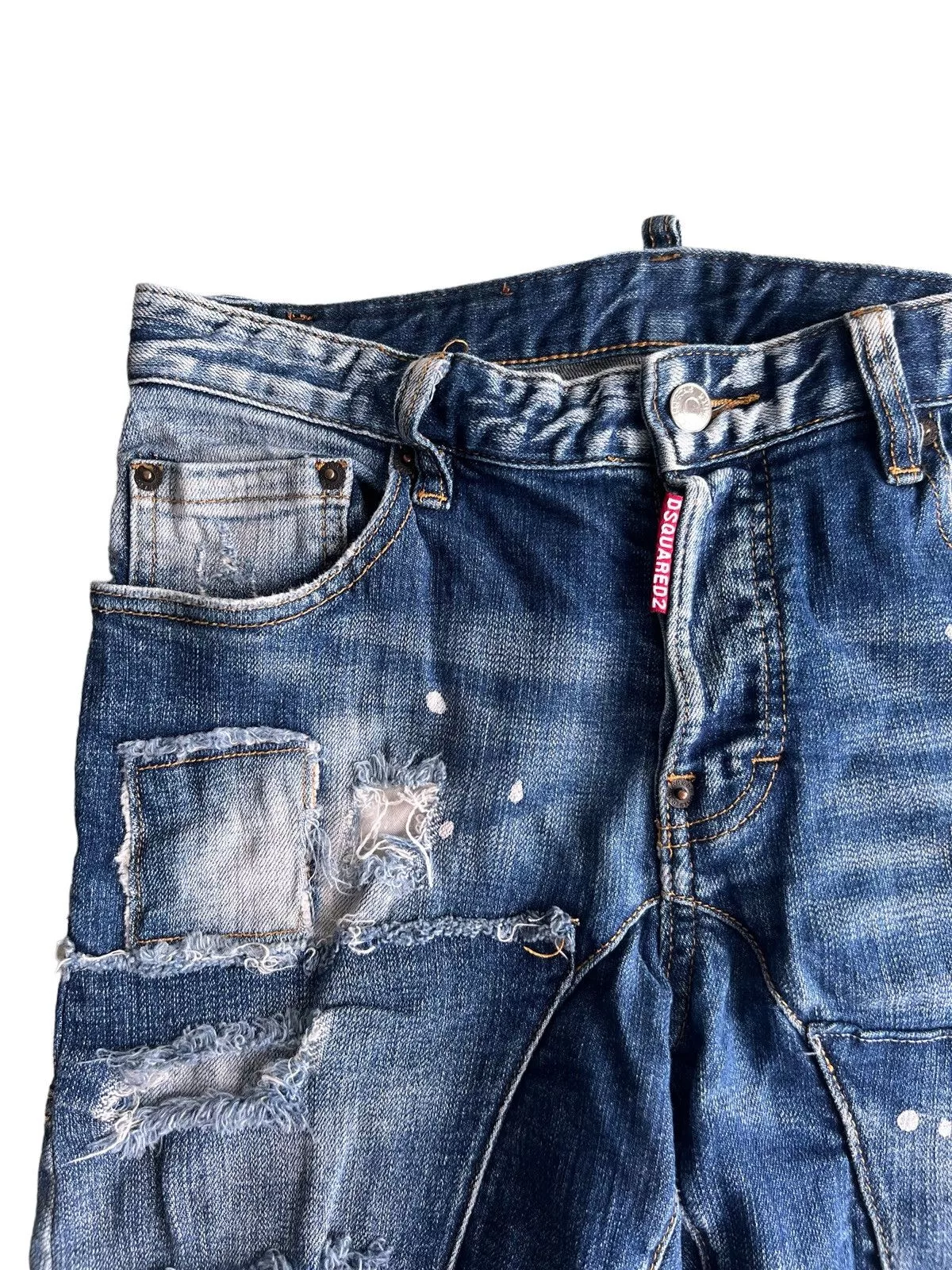 Dsquared2 Denim Dsquared2 × Purple DSQUARED2 Beautiful Patchwork Distressed Skinny Biker Jean Blue