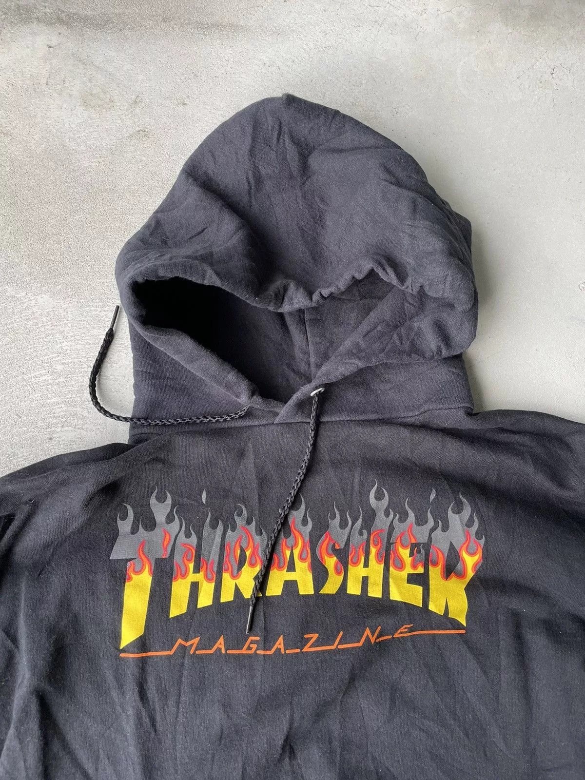 Thrasher Sweatshirts Hoodies Thrasher × Vintage Vintage thrasher Flame Logo Hoodie Black