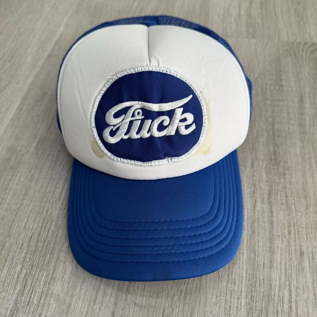 Vintage Hats Vintage Fuck Cap Blue