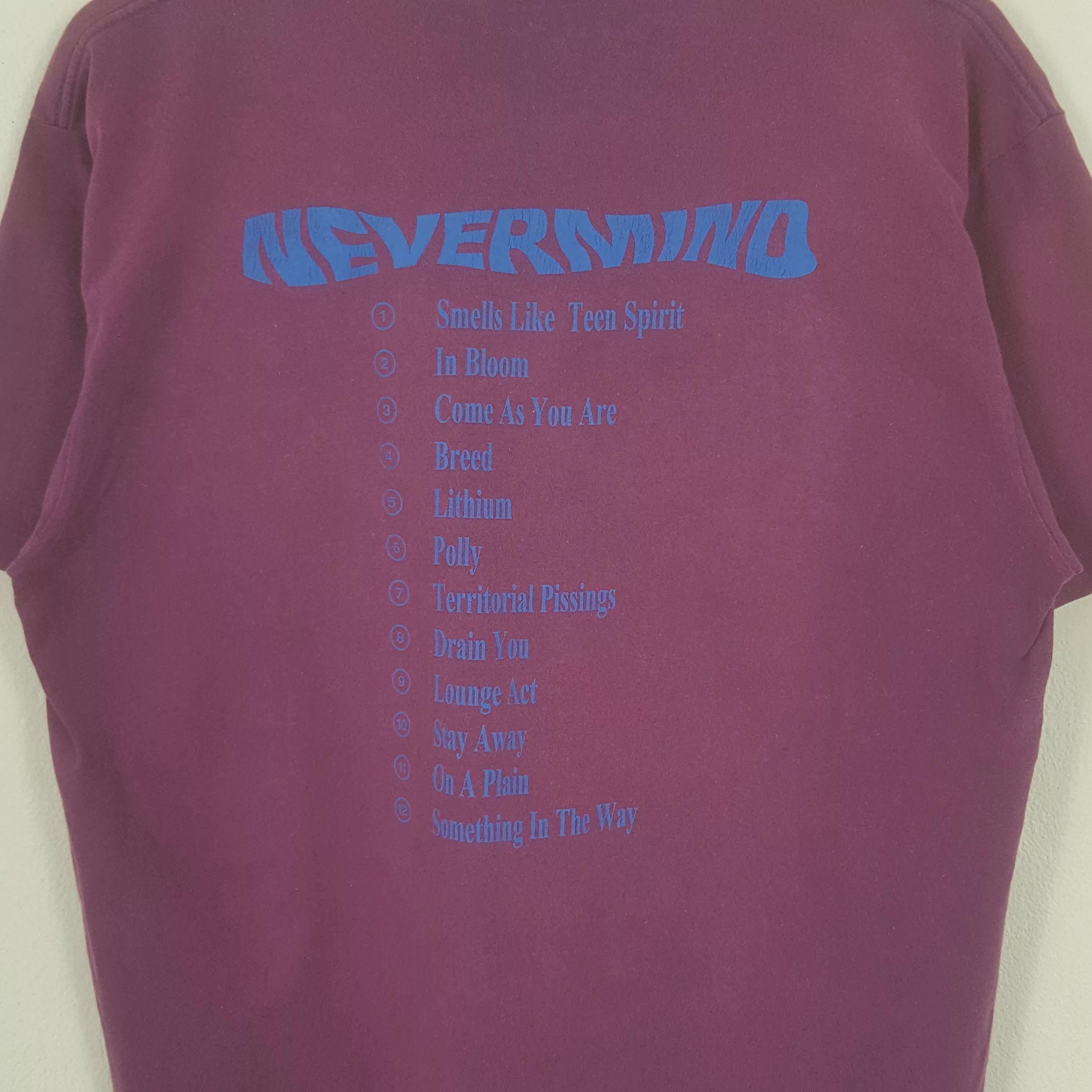 Nirvana Short Sleeve T Shirts Nirvana × Vintage Vintage Nirvana Nevermind American Grunge Band Tshirt Purple