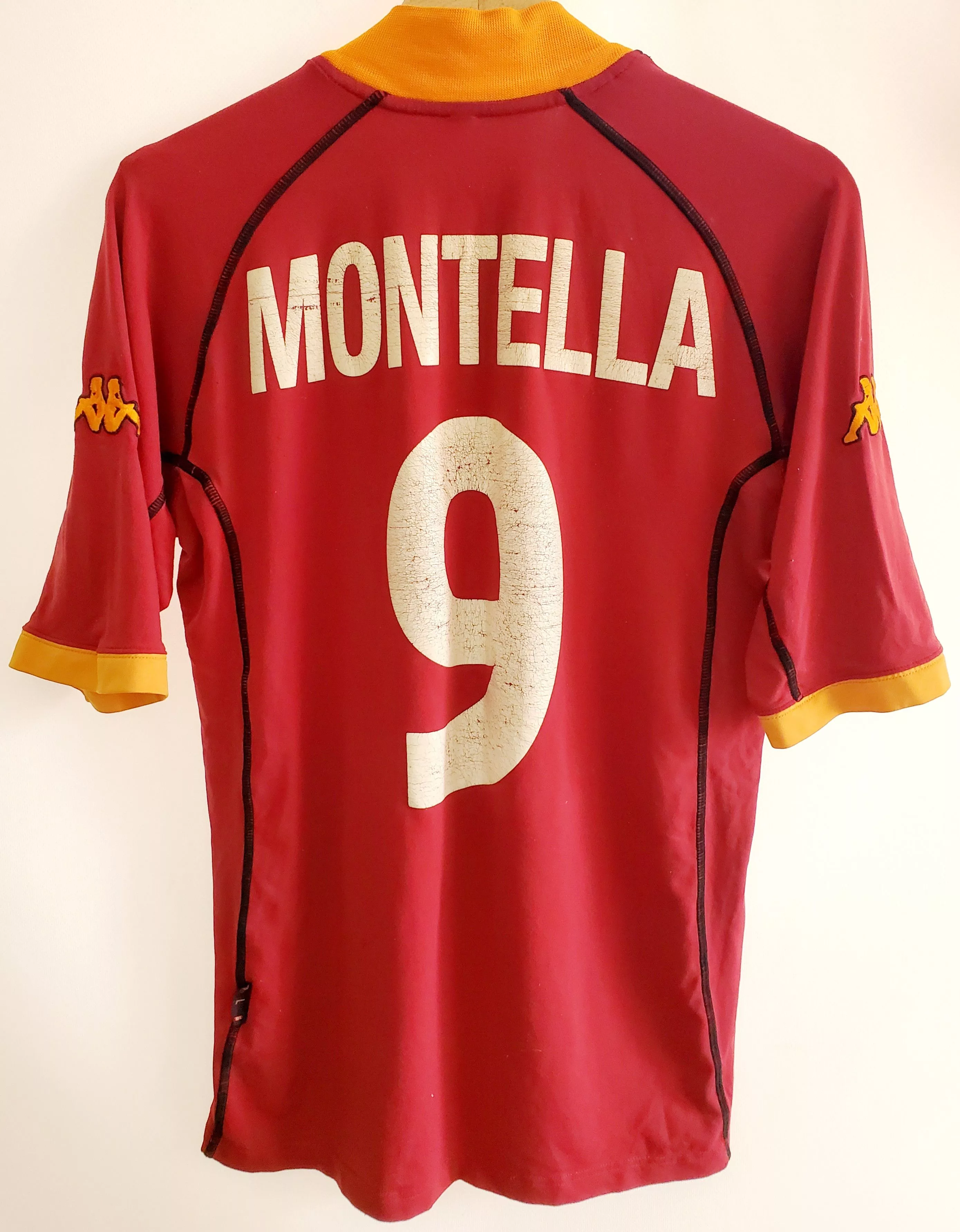 Kappa Short Sleeve T Shirts Kappa × Vintage As Roma 2001/2002 Home soccer jersey #9Montella L Red