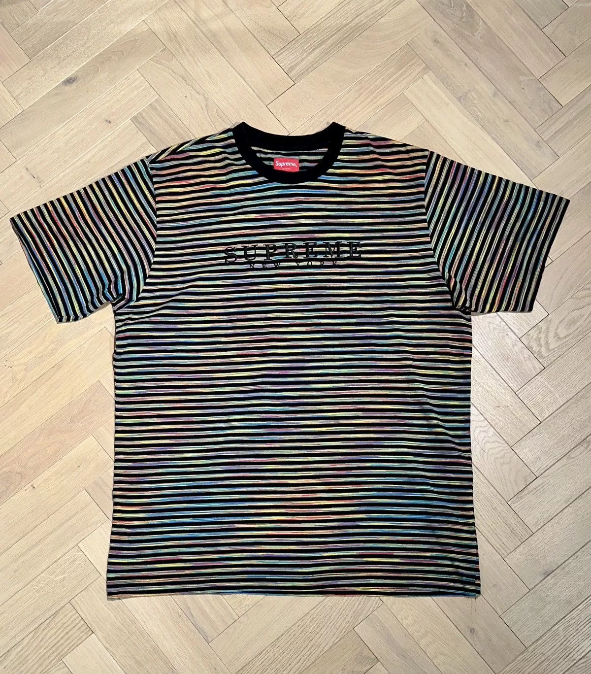Supreme Short Sleeve T Shirts Supreme Static Stripe Top Black