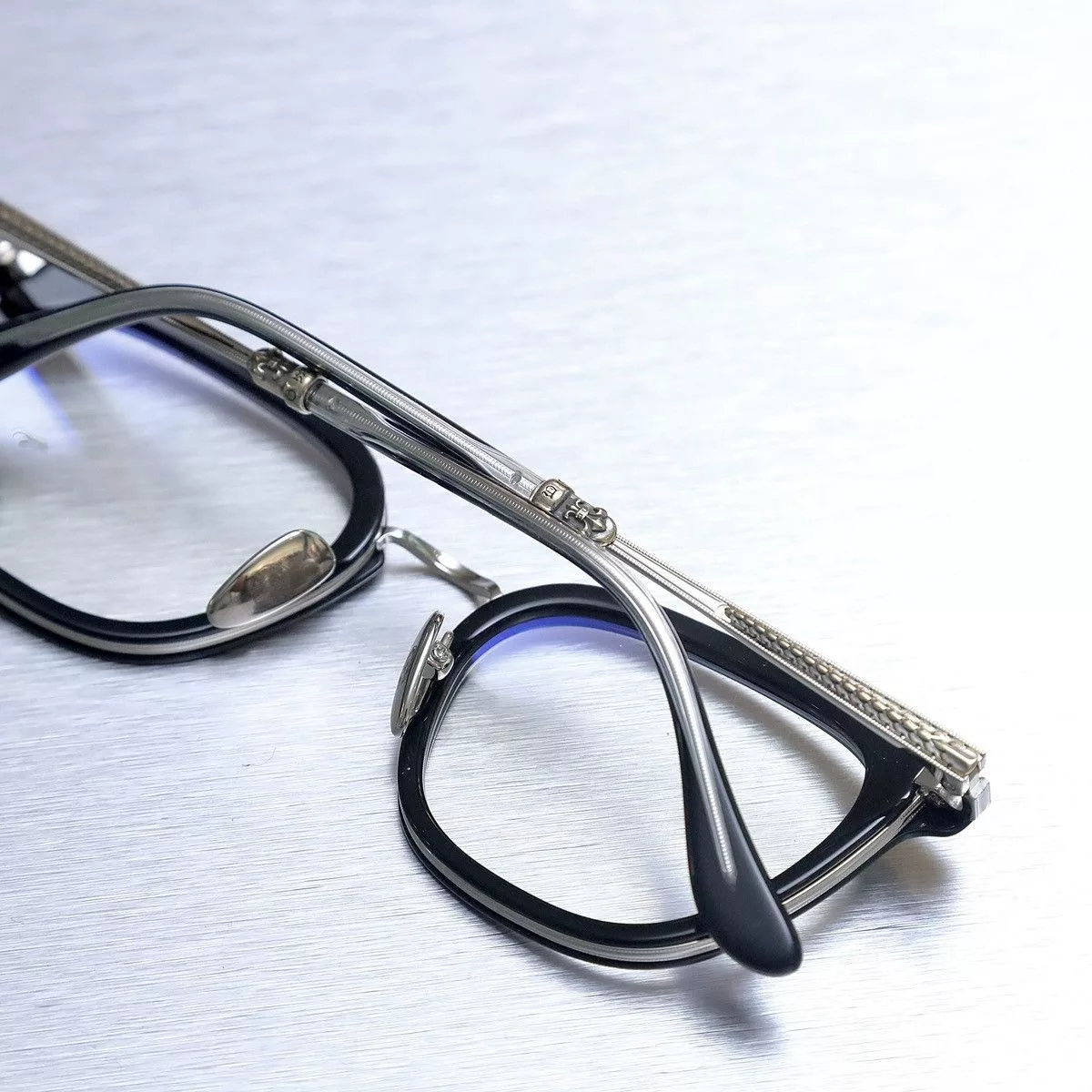 Chrome Hearts Glasses CHROME HEARTS STRAPADICTOME GLASSES Silver