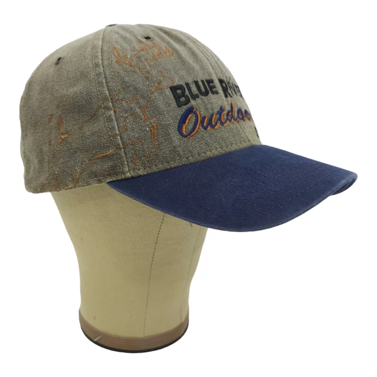 Other Hats Other Blue River Outdoors Embroidered Buck Snapback Cap Trucker Gray