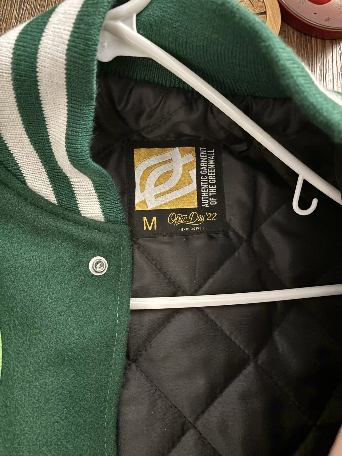 Optic Gaming Leather Jackets OpTic Gaming Varsity Jacket Green
