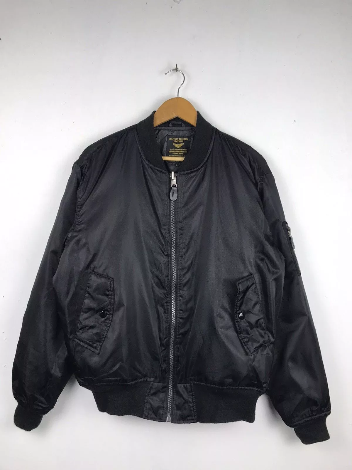 Vintage Bombers Vintage Military Function Clothing Nepuca Bomber Jacket Black
