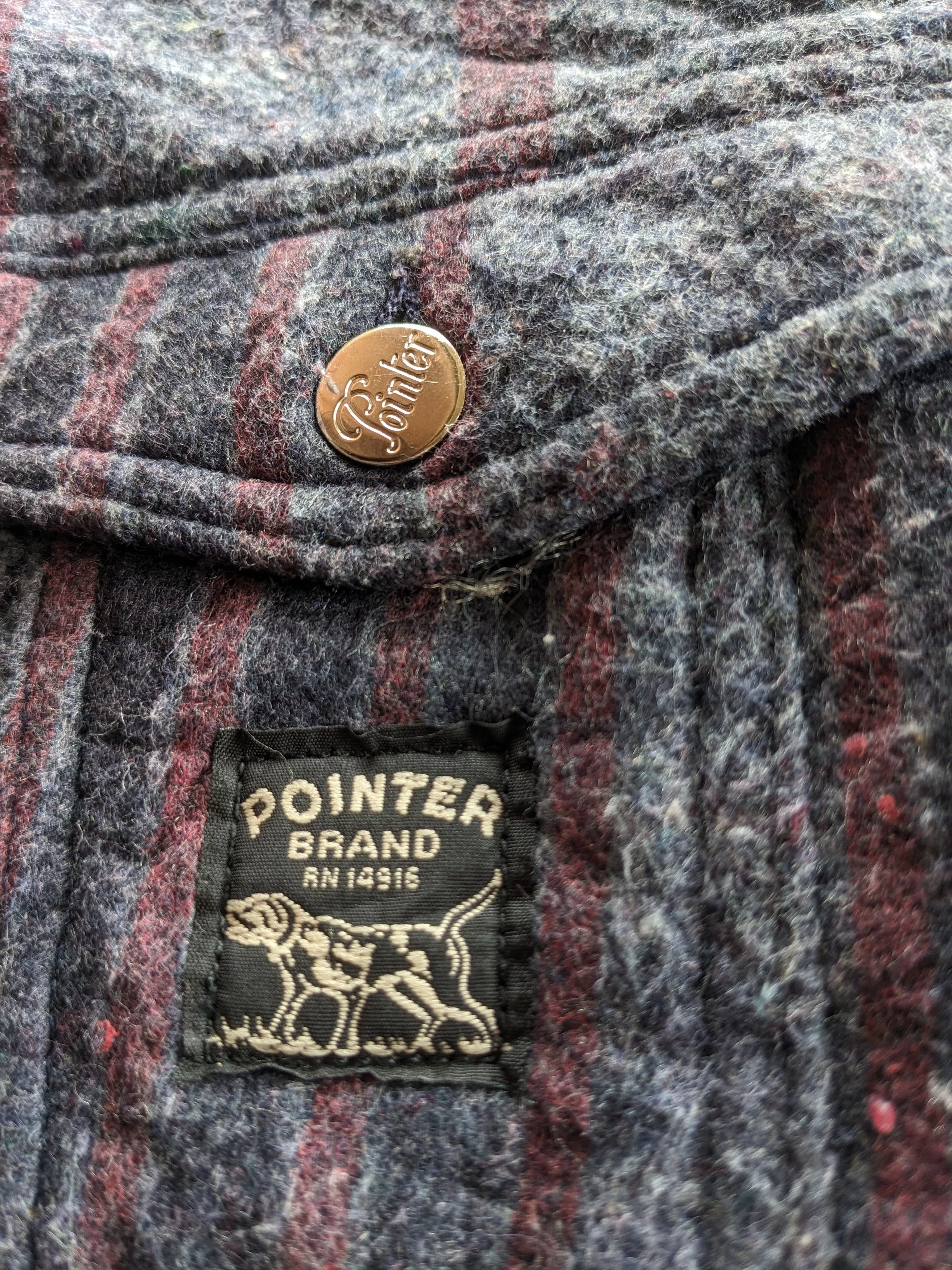 Pointer Light Jackets Vintage 80s Pointer wool blanket jacket Gray