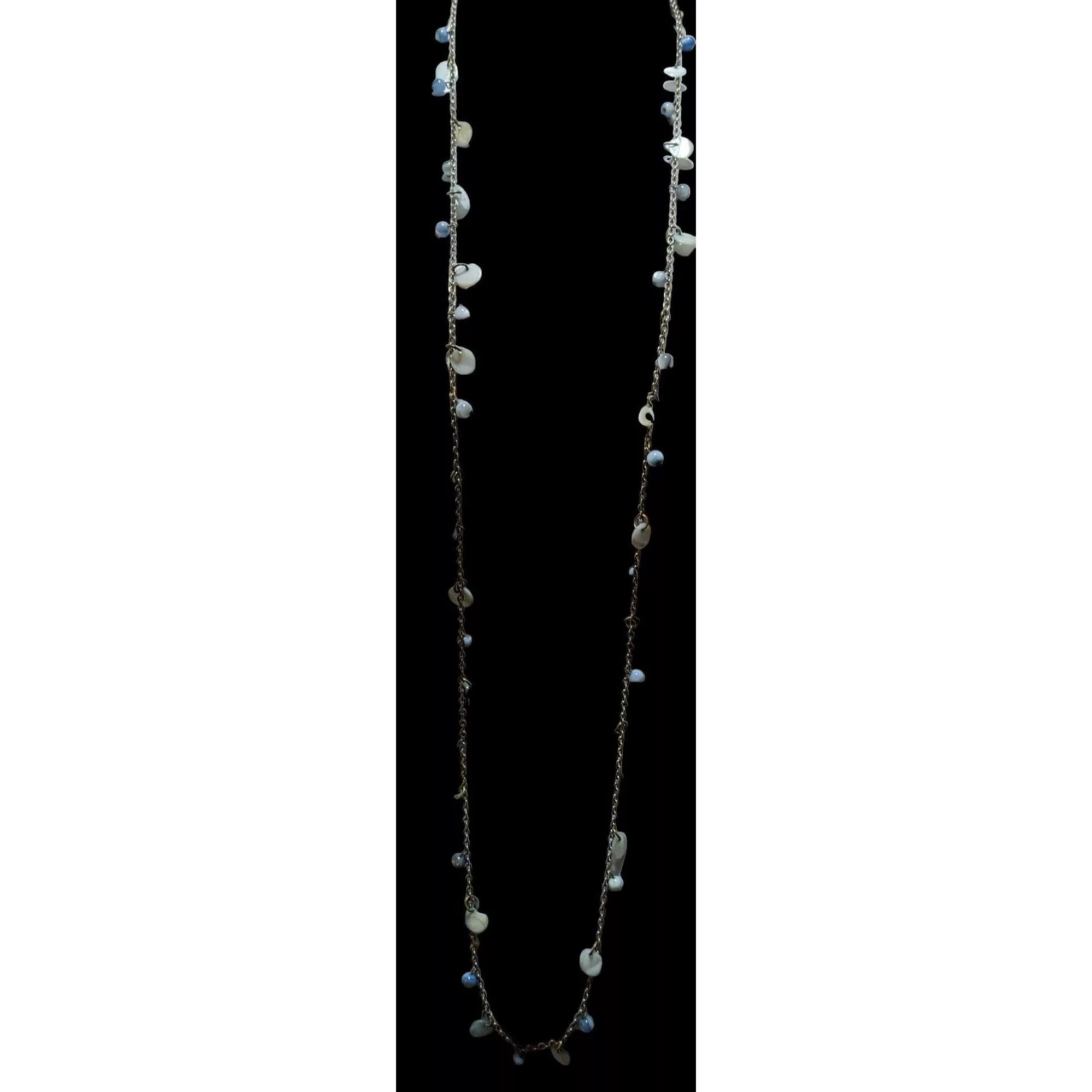 Other Necklaces Other Beachy Blue Shell Beaded Opera Necklace