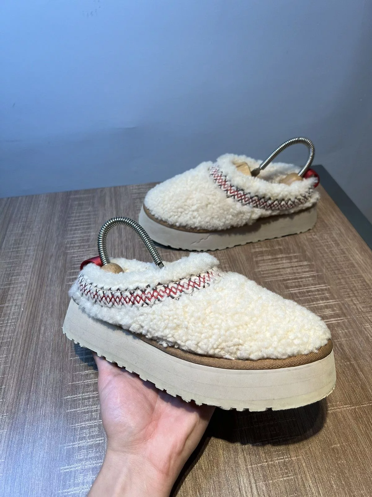 Ugg Slip Ons UGG Tazz Braid Platform Slippers US Size 7 (1143976) Women’s Beige