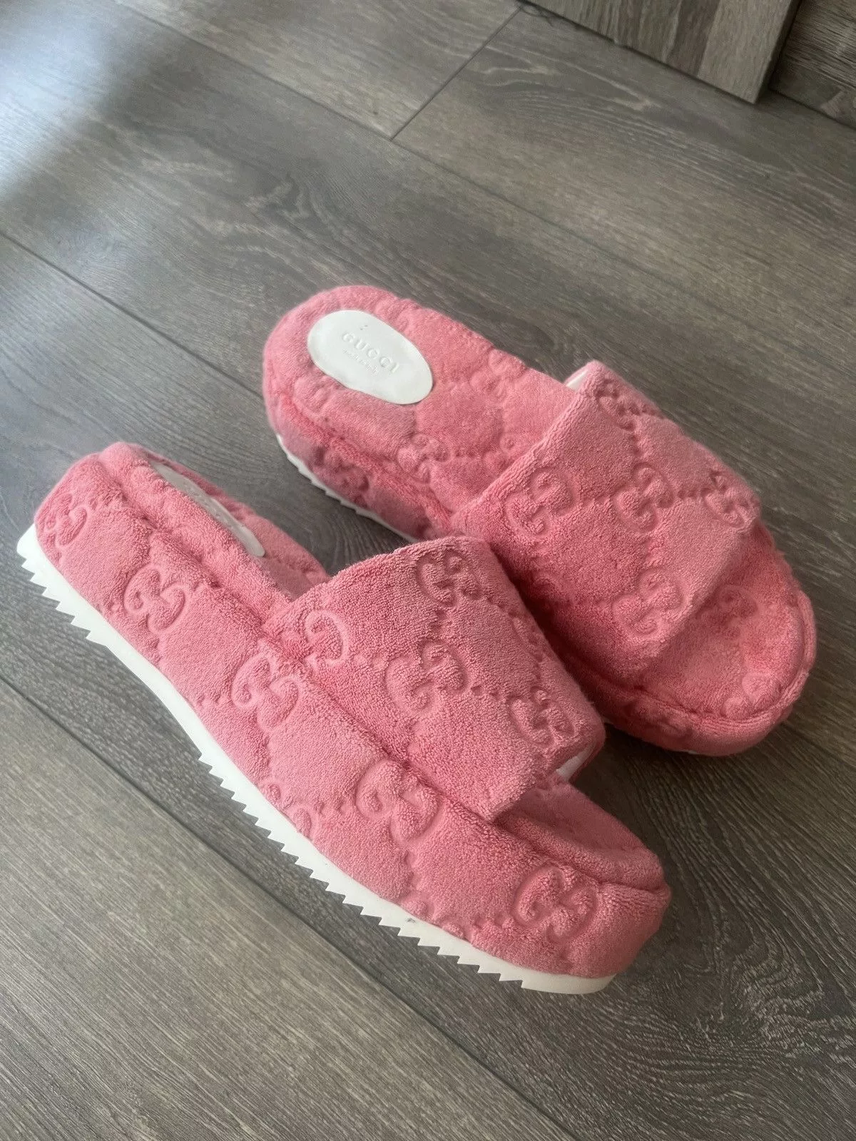 Gucci Sandals Gucci platform GG slides Pink