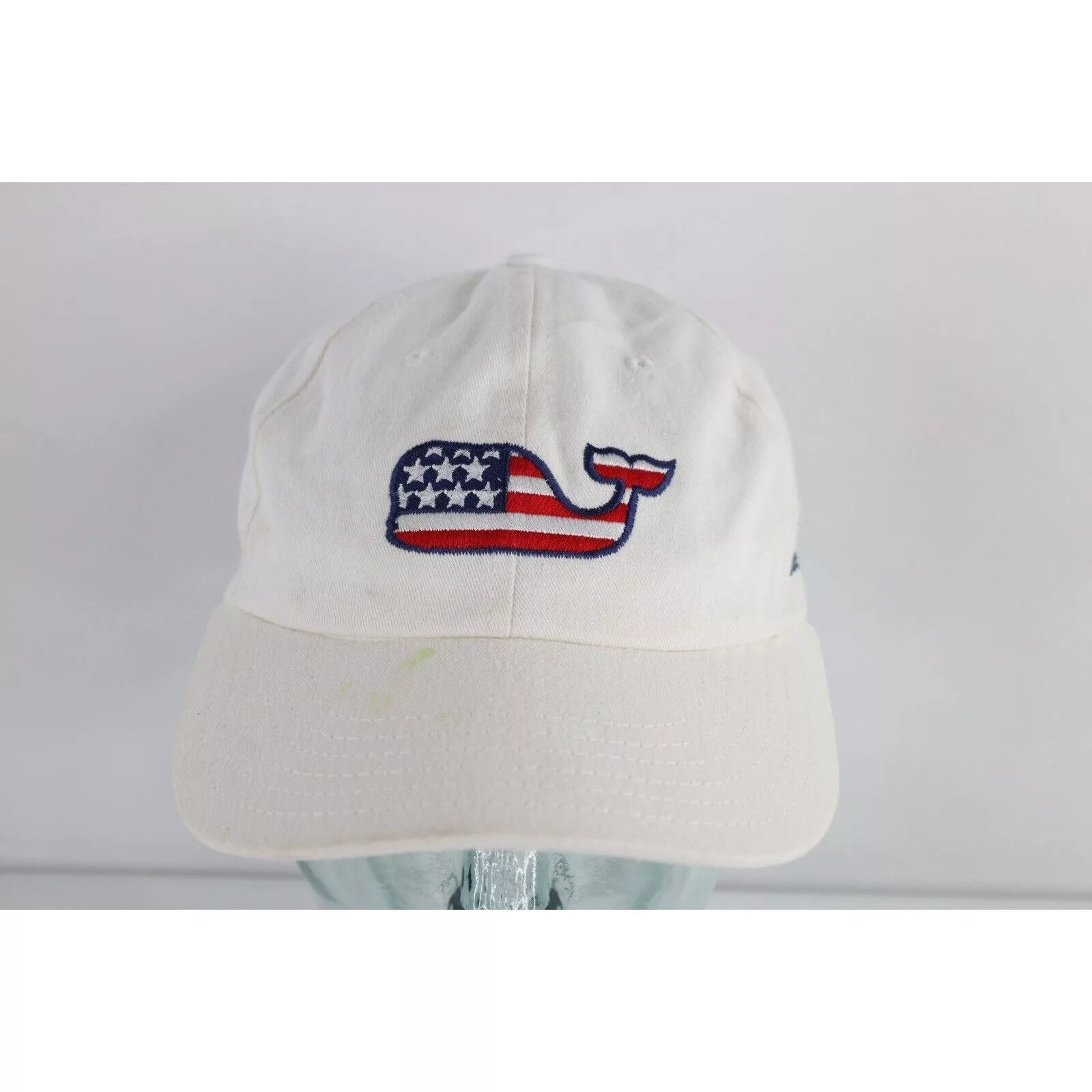Vineyard Vines Hats Vineyard Vines Distressed Spell Out Boca Raton USA Flag Hat White