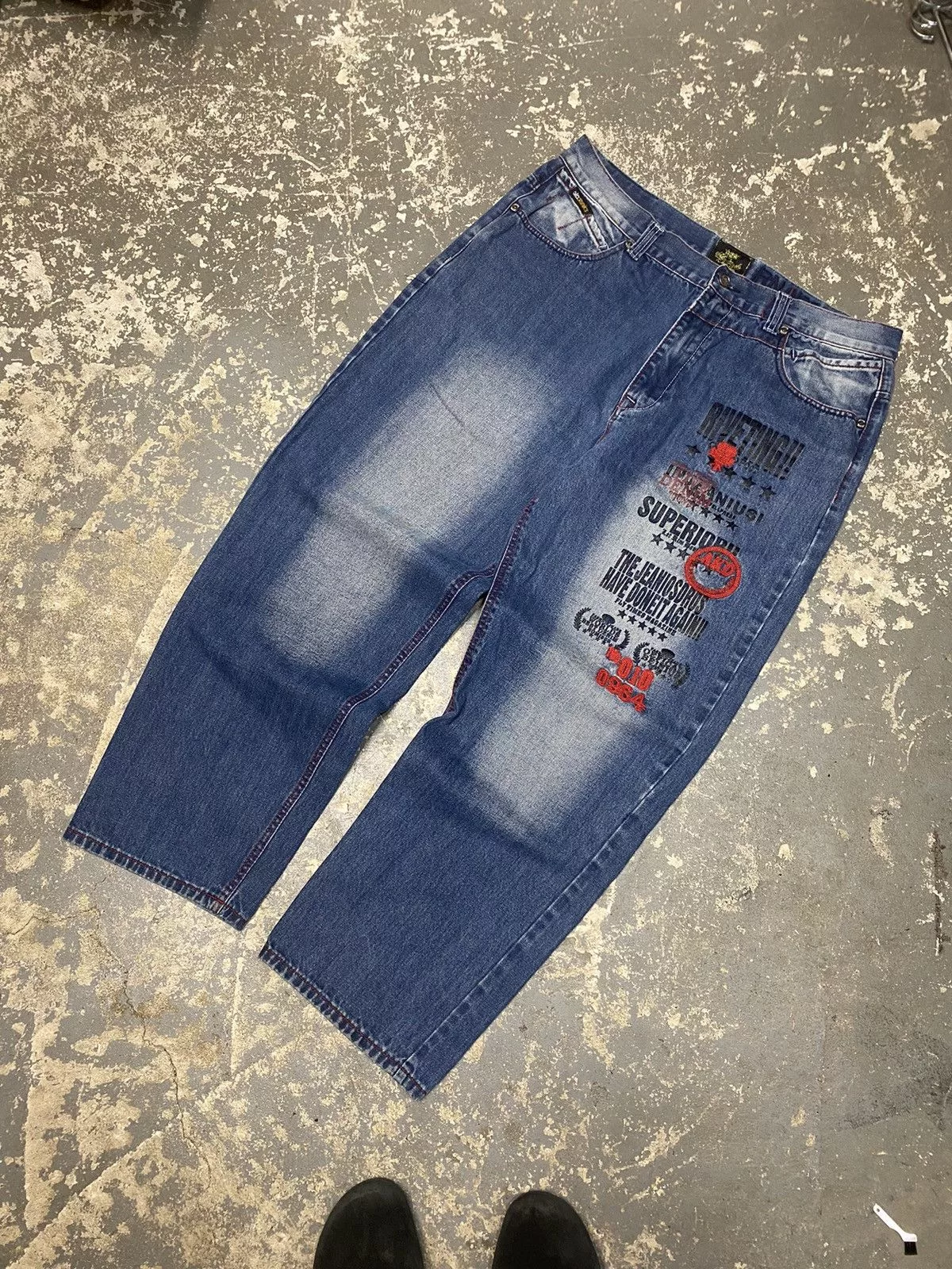 JNCO Denim JNCO × Southpole × Vintage Vintage Akademiks Embroidered Baggy Denim Jean Pants Blue