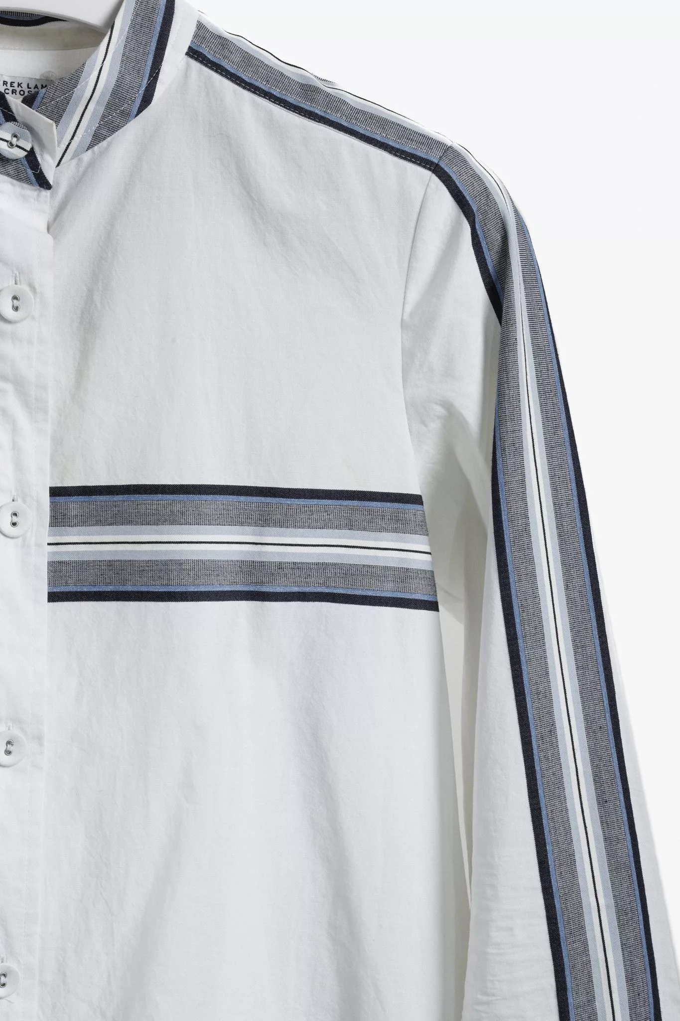 Derek Lam 10 Crosby Blouses Derek Lam 10 Crosby Derek Lam White Cotton Button Down w/ Blue Striped P Multi