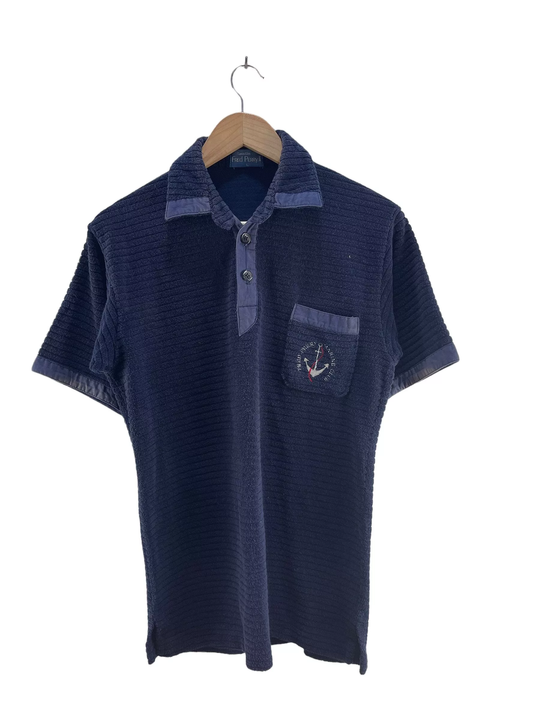 Fred Perry Polos Vintage Fred Perry Mariane Club Corduroy Polo Shirt Blue