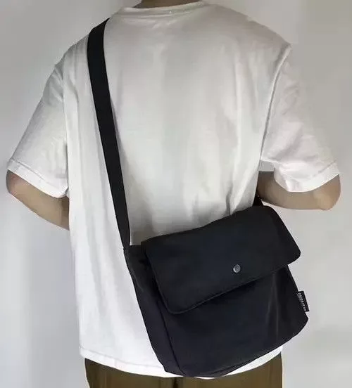 Japanese Brand Bags Luggage Japanese Brand New retro fashion canvas messenger shoulder bag Black Streetwear