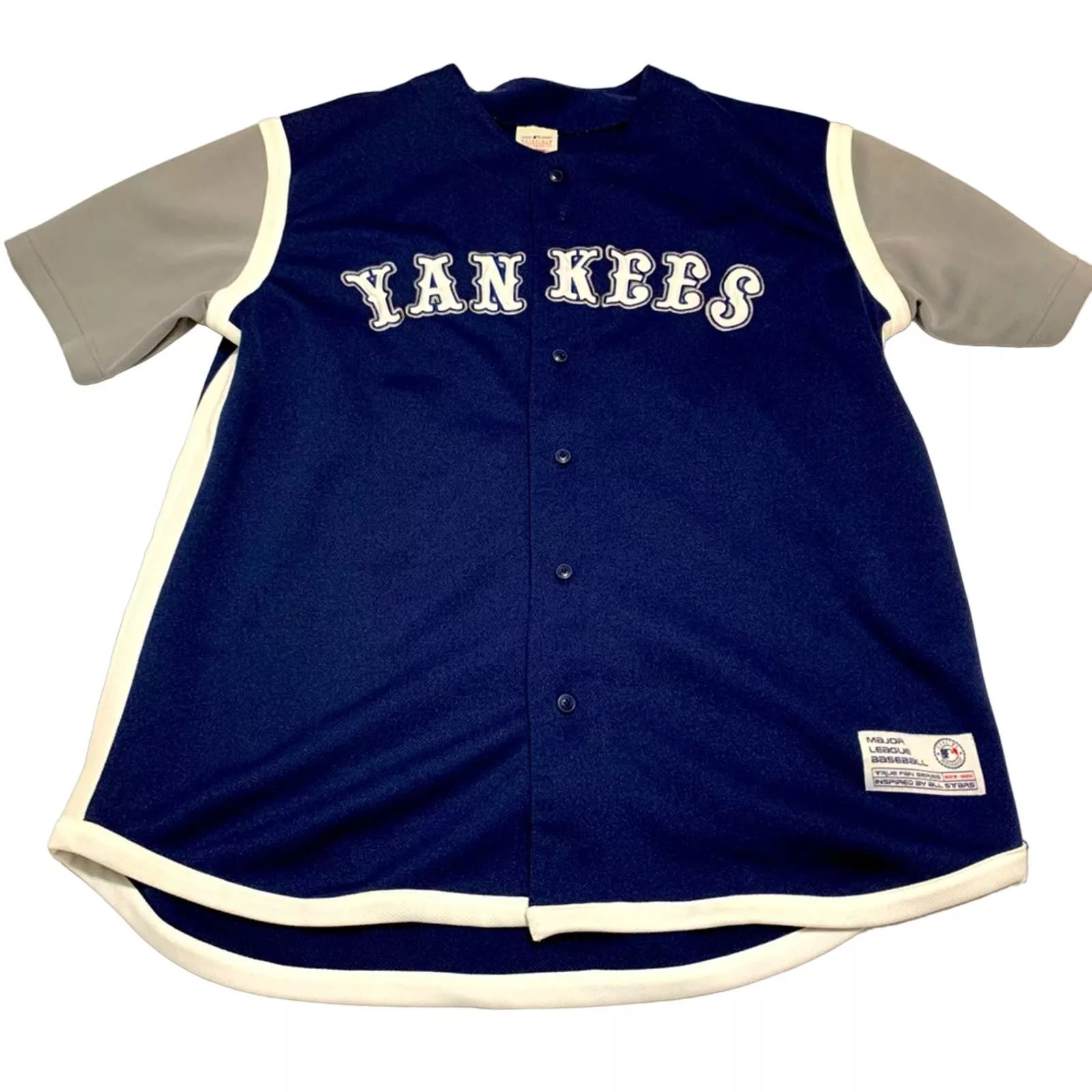 MLB Jerseys MLB MENS NEW YORK YANKEES EMBROIDERED JERSEY SIZE LARGE CLEAN Blue
