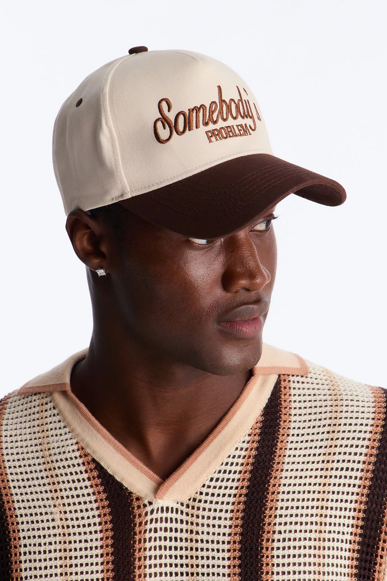 Somebody's Problem Structured Hat - Cream/combo