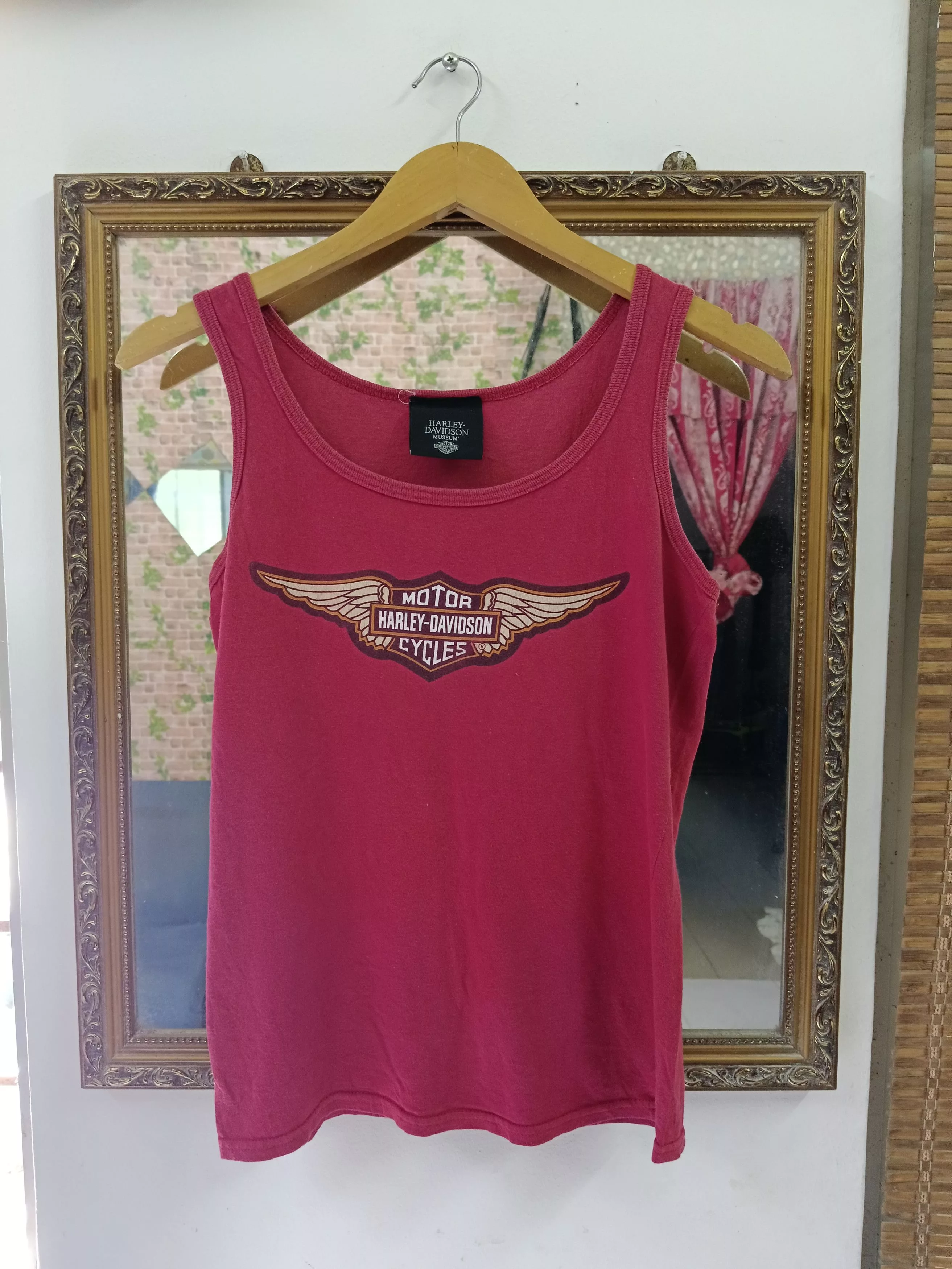 Harley Davidson Crop Tops Harley Davidson MOTOR HARLEY DIVIDSON CYCLES SLEEVELESS Red