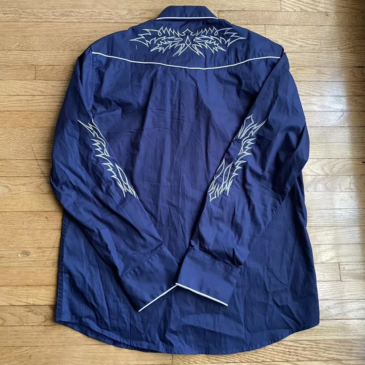 Other Shirts Button Ups Other Coofandy embroidered windbreaker button down Blue