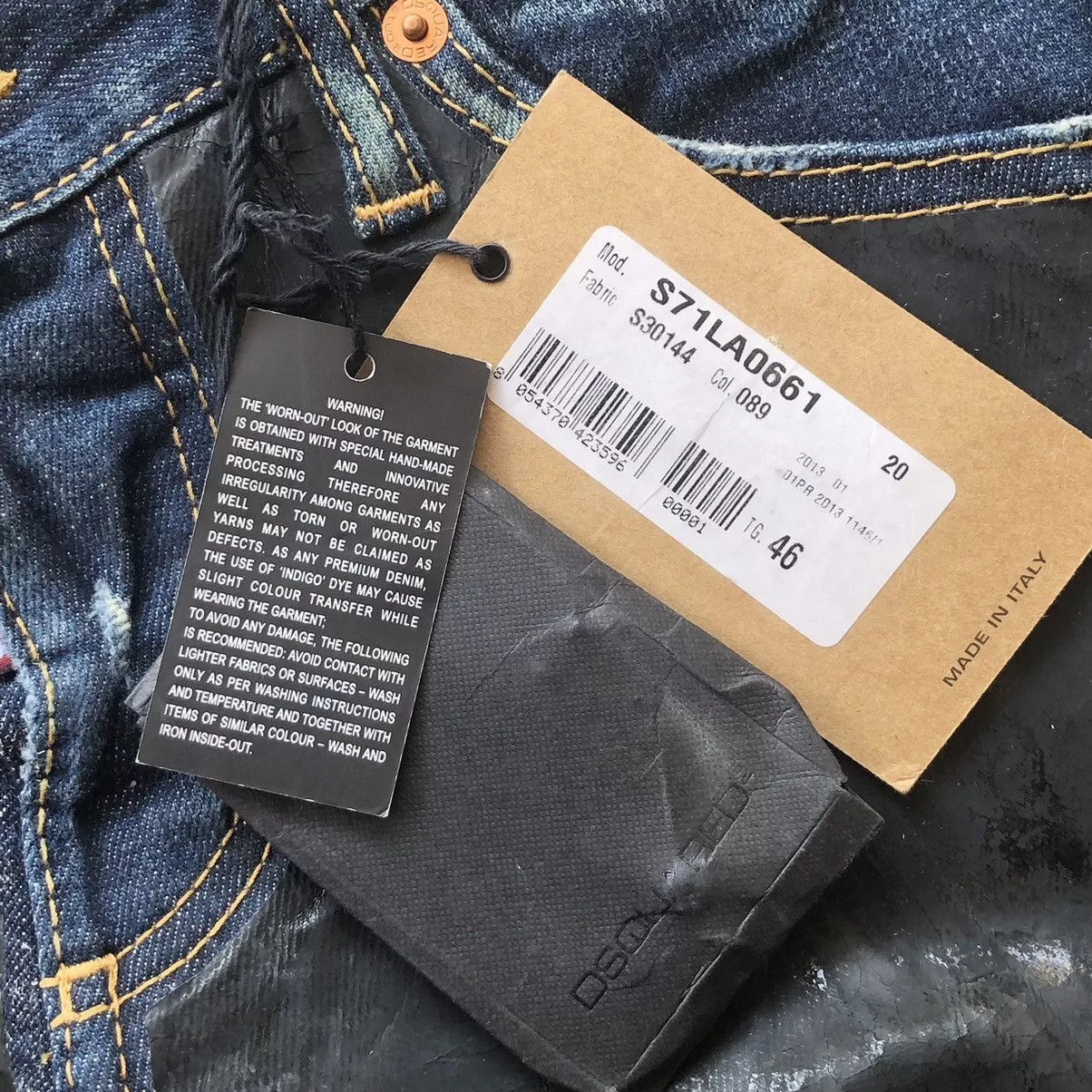 Dsquared2 Denim Dsquared2 slim-fit denim half black painted Blue