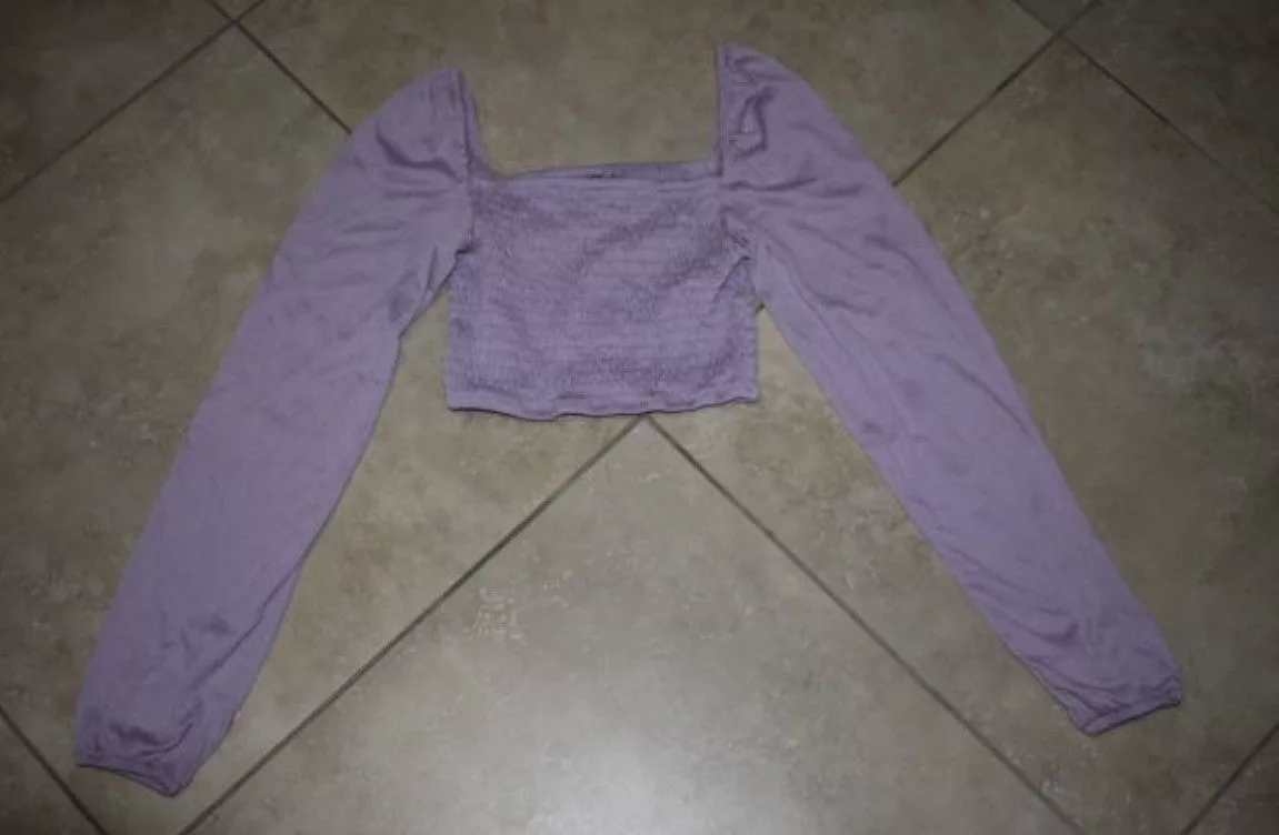 H&M Crop Tops H&M Stretch Lilac Purple Y2K Retro Crop Top Shirt