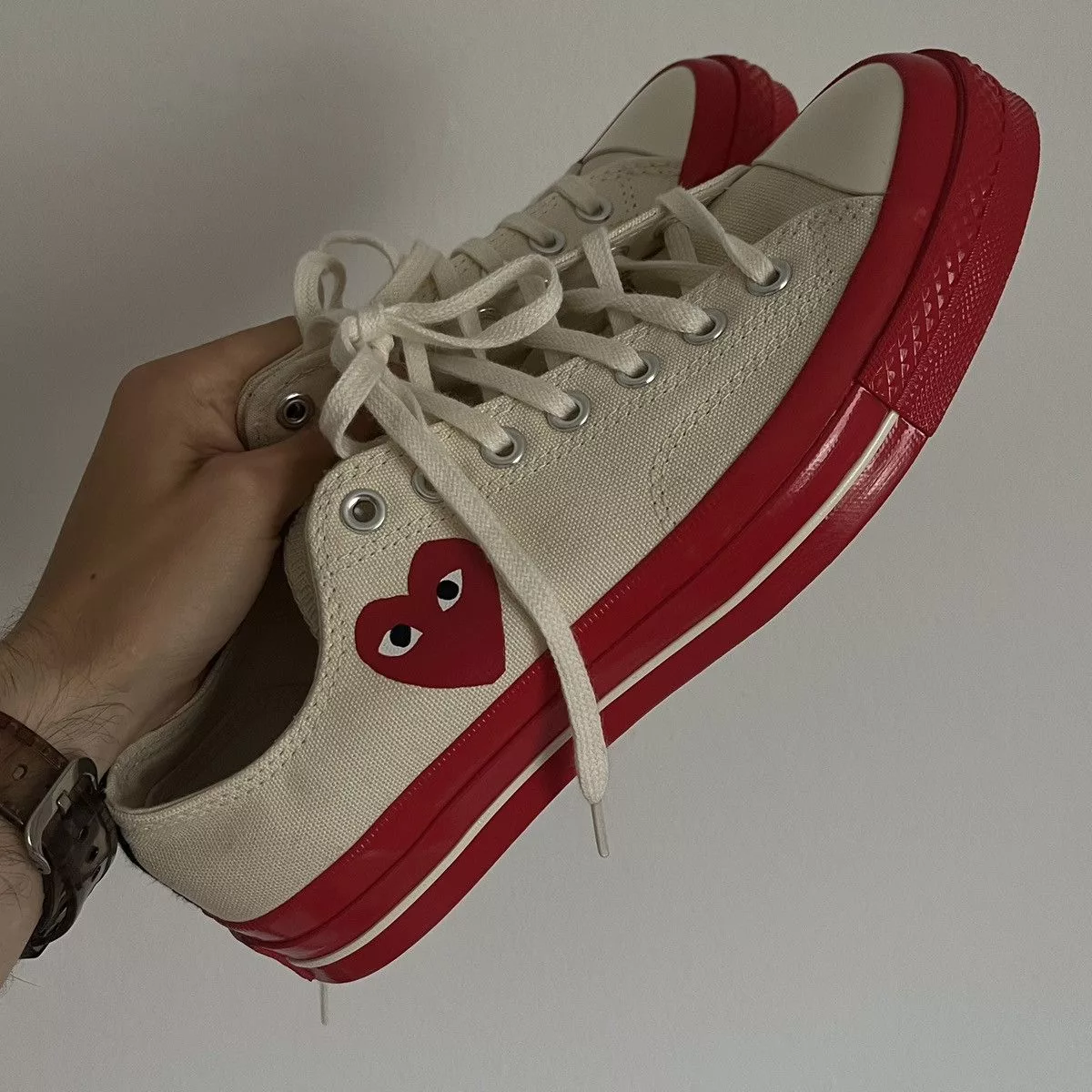 Comme des Garcons Low Top Sneakers Comme des Garcons × Comme des Garcons PLAY × Converse converse comme des garcons chuck taylor 70 limited cdg play Beige