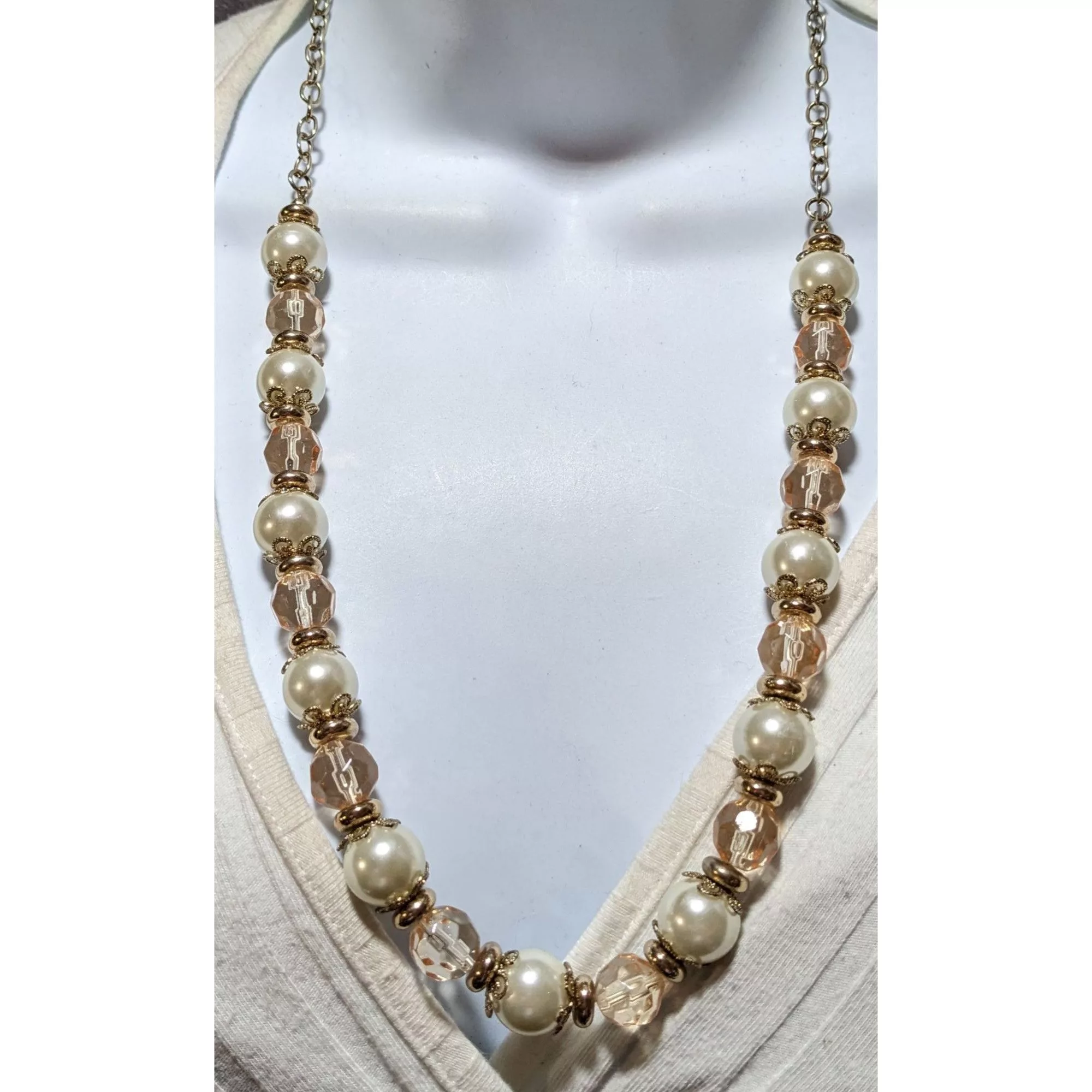 Other Necklaces Other Regency Glam Pearl Beaded Statement Necklace White