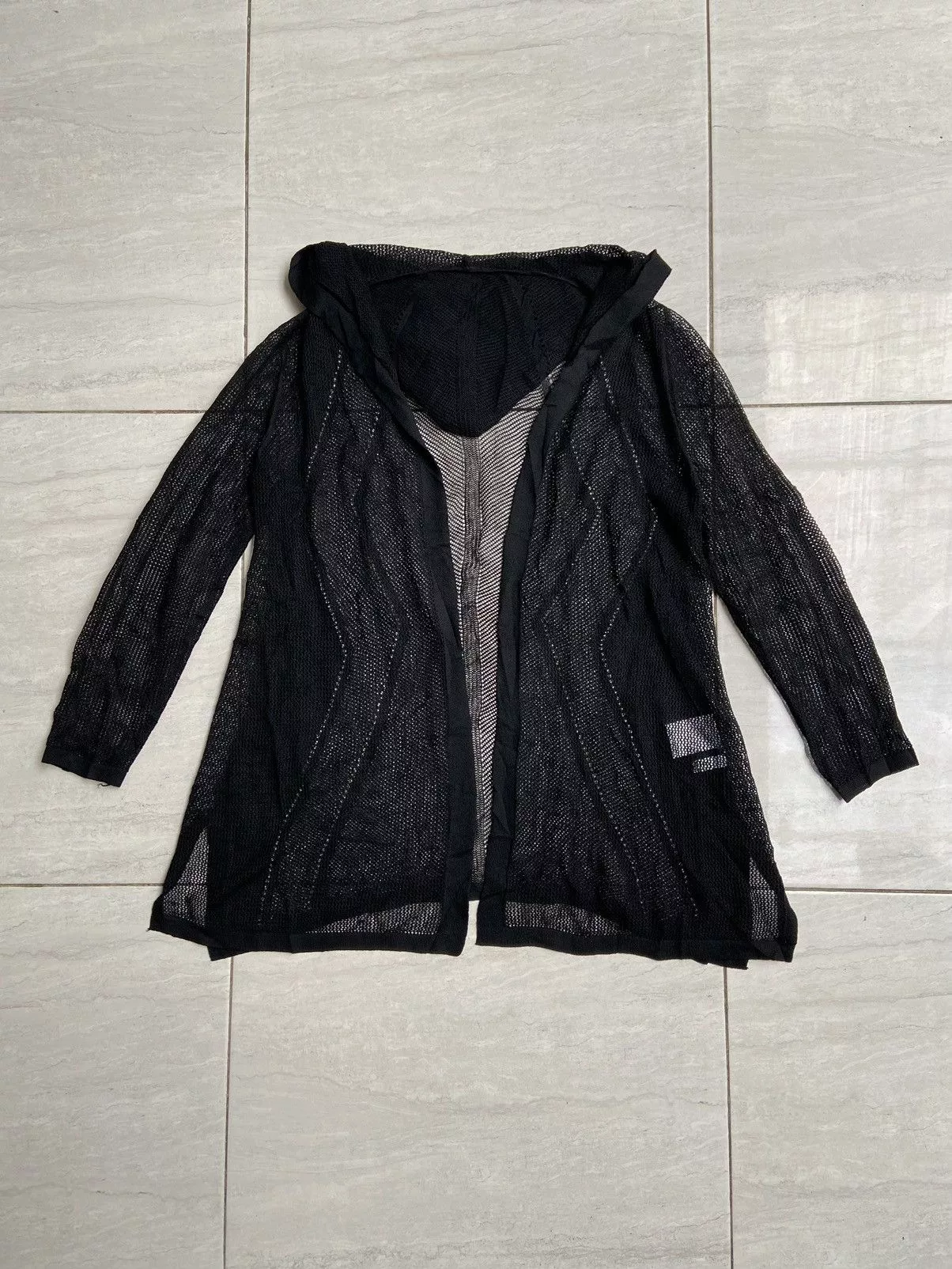 Designer Light Jackets Designer LINEA FORMICA Black Mesh Cardigan Vintage