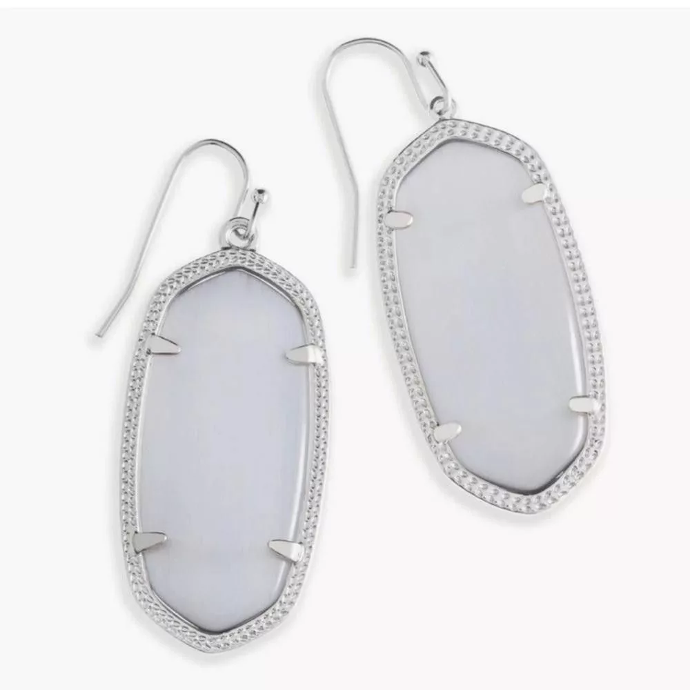 Kendra Scott Earrings Kendra Scott Elle Slate Cat’s Eye Drop Earrings in Silver