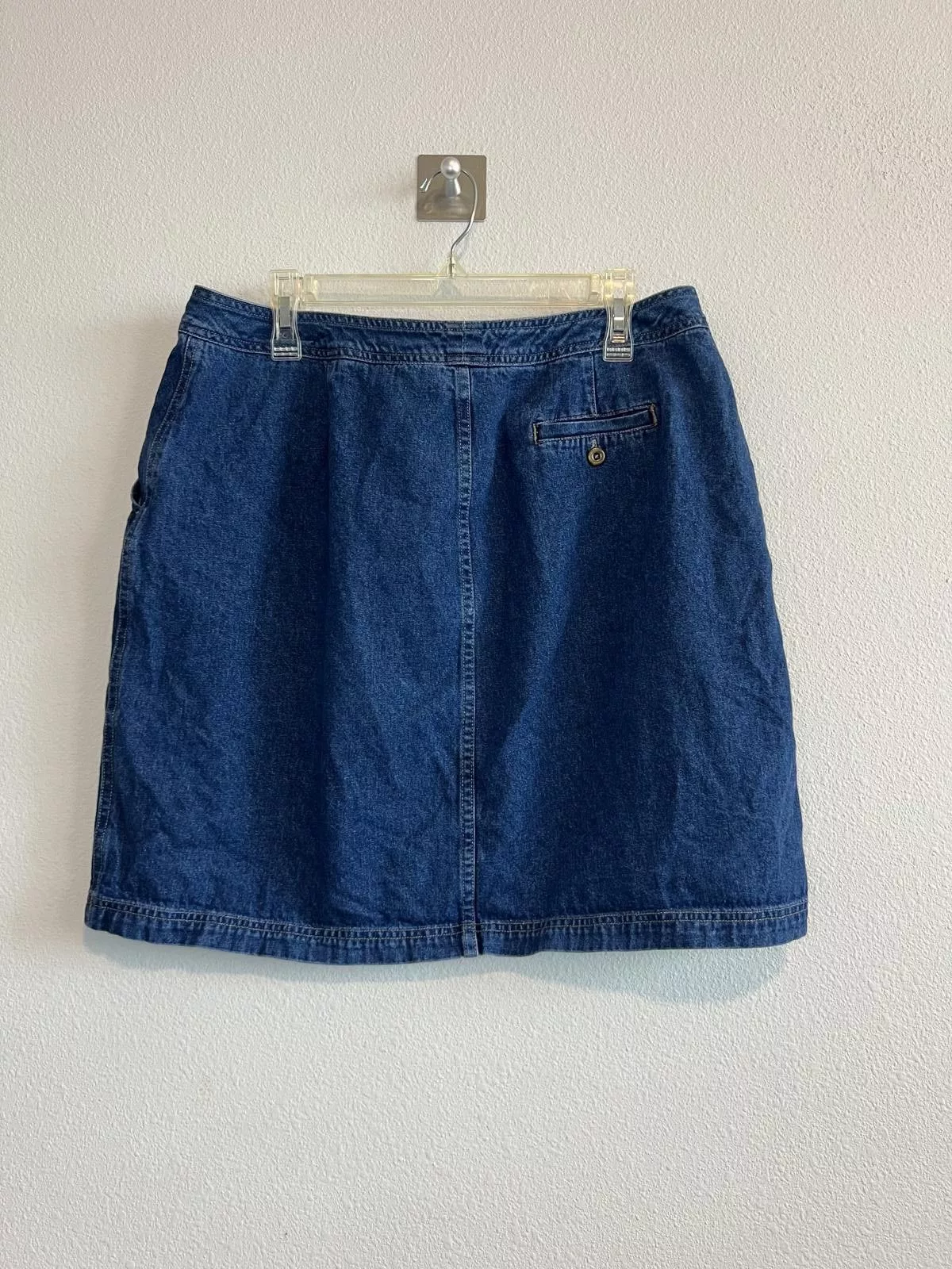 Designer Midi Skirts Designer Cute Basic Blue Denim Jean Skirt with Pockets