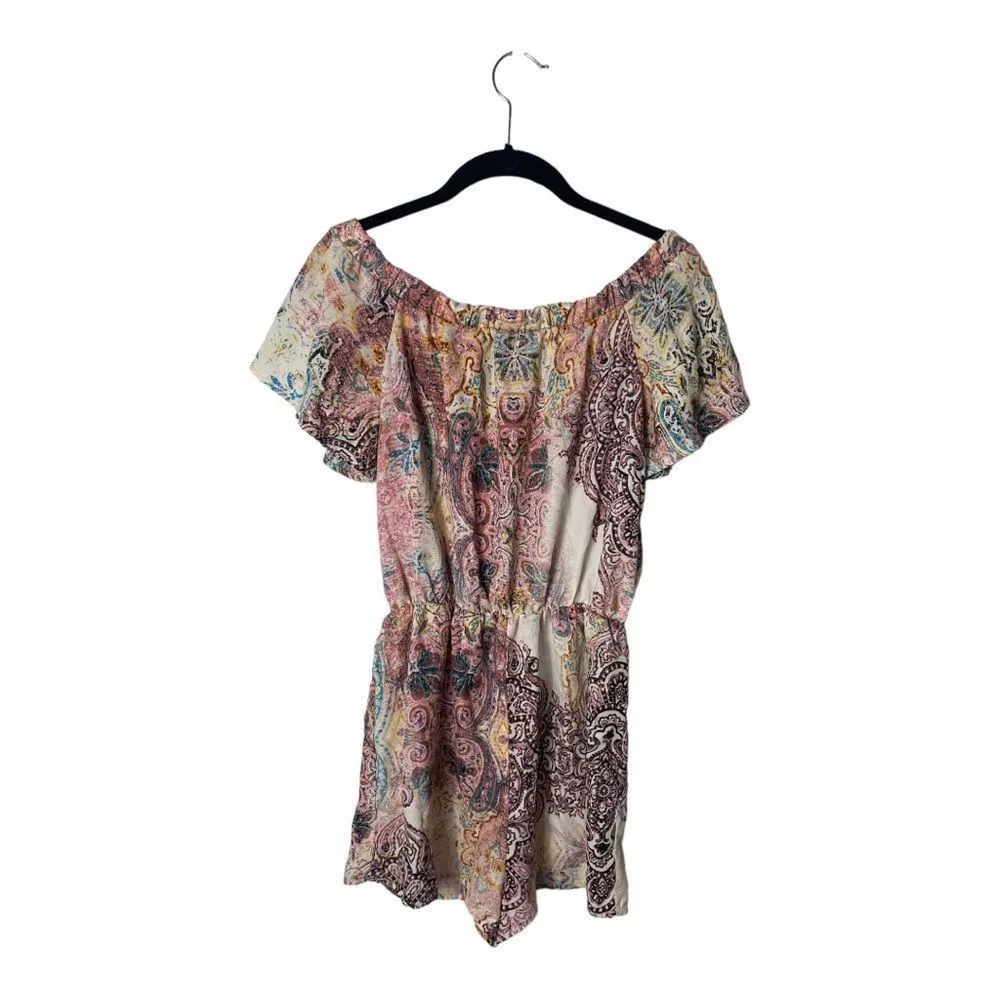 Other Jumpsuits Other Off the Shoulder printed abstract romper White