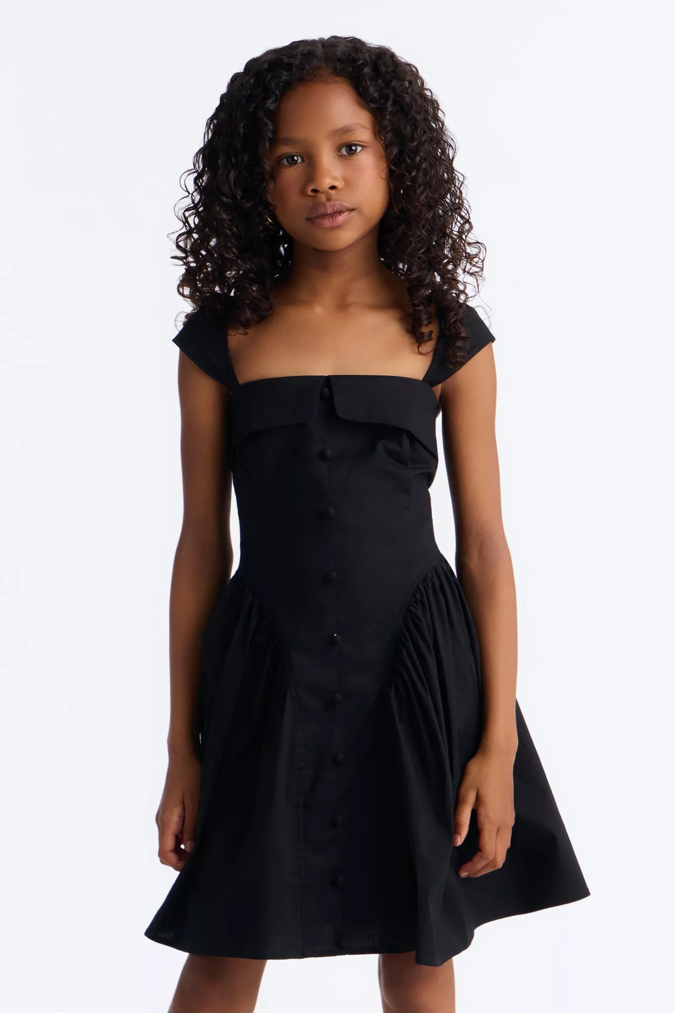 Mini Cleodora Poplin Mini Dress - Black