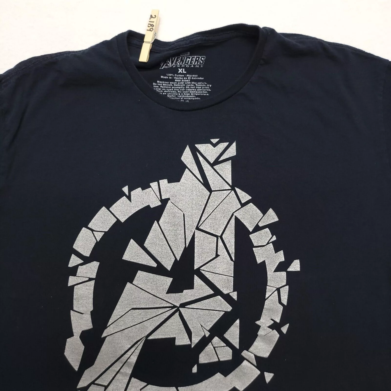 Marvel Comics Short Sleeve T Shirts Marvel Comics Marvel Avengers Endgame T-Shirt Adult Mens Size XL Black