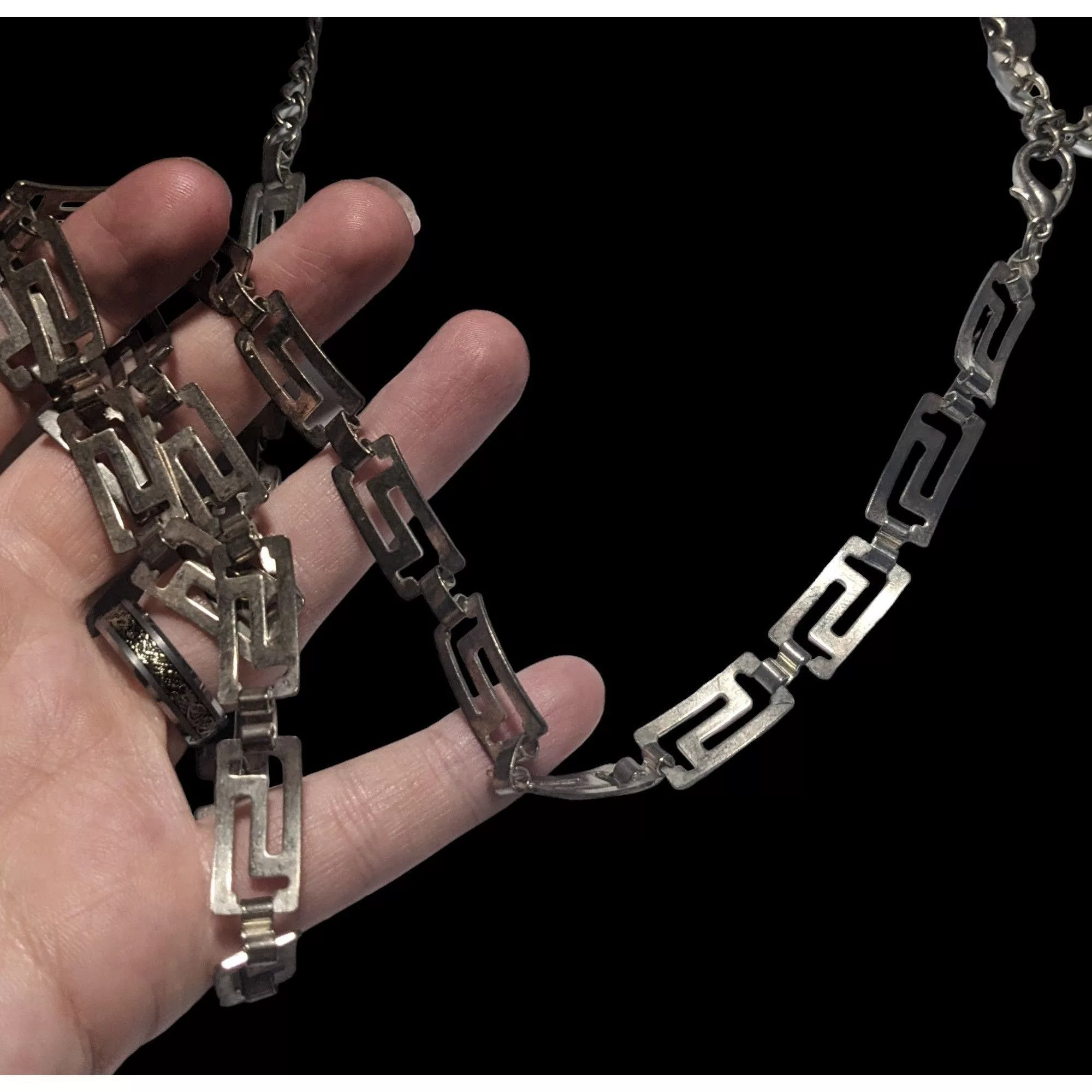 Other Necklaces Other Retro Silver Grecian Link Chain Necklace