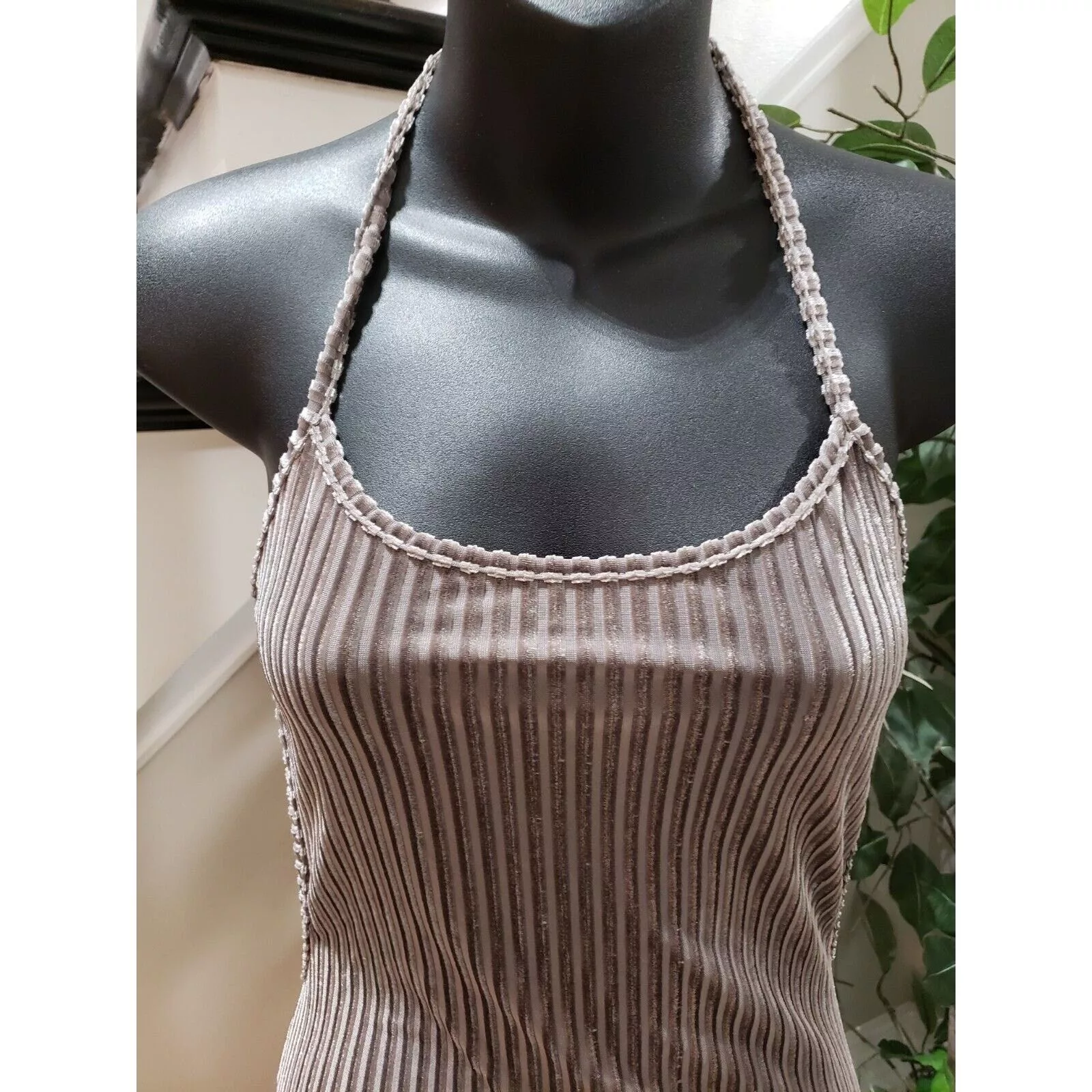 Other Bodysuits Other Women's Striped Polyester Sleeveless Casual Romper Size M Gray
